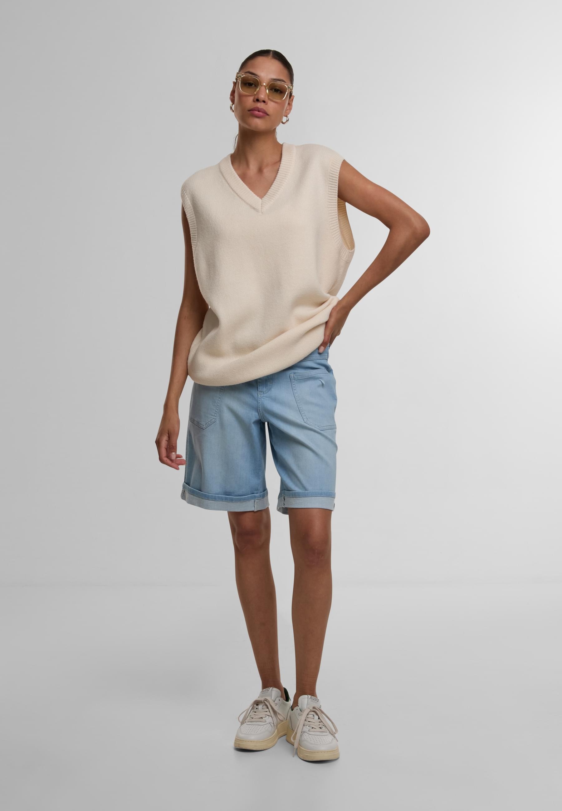 AENGELS Bequeme Jeans »AENGELS Wide Leg Short Modern Authentic light denim«