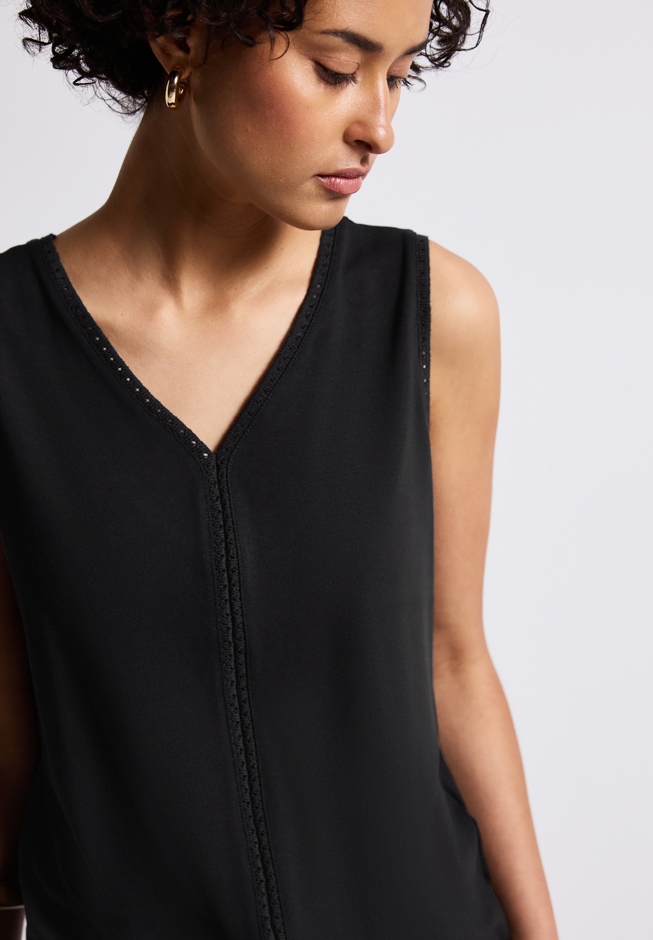 STREET ONE Shirttop, mit Häkel Details