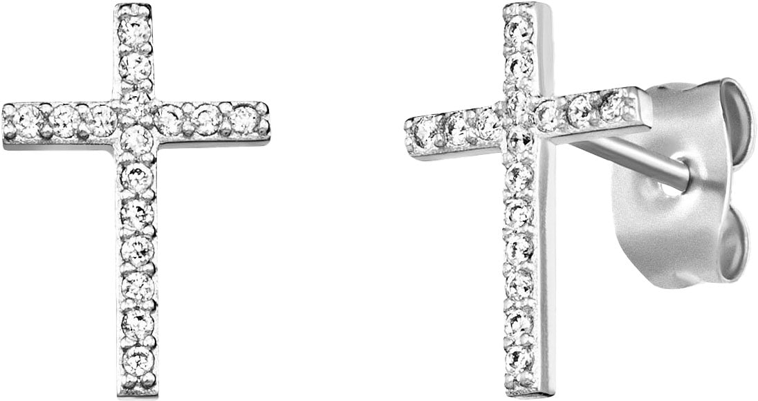 Paar Ohrstecker »Kreuz, ERE-LILCROSS-ZI-ST, ERE-LILCROSS-ZI-STG«, Made in Germany -...