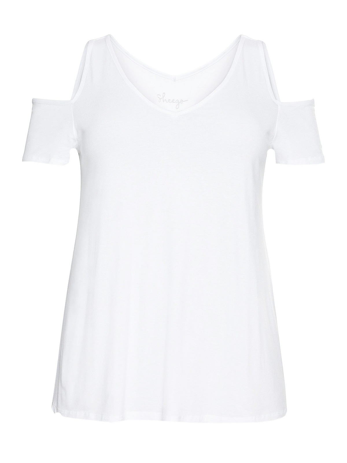 Sheego T-Shirt »Große Größen«, mit V-Ausschnitt, im schulterfreien Look