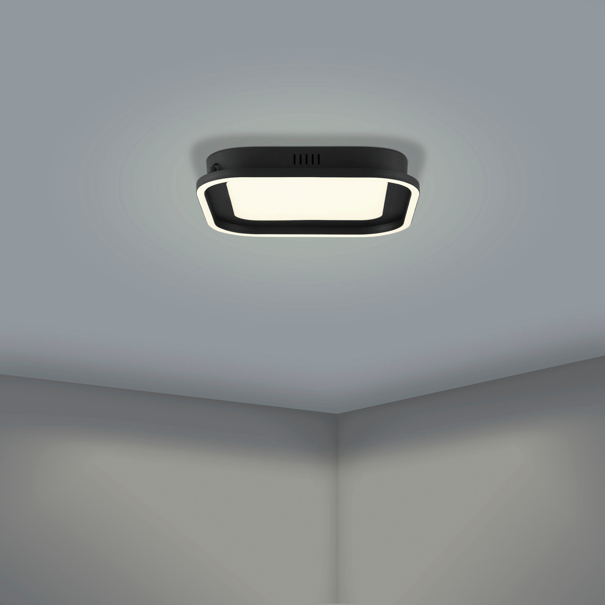 EGLO LED-Deckenleuchte »CALAGRANO« in schwarz aus Stahl / inkl. und inkl. LED fest integriert - 11 Watt und 10 Watt, Gr. ca. 37,5 x 37,5 cm