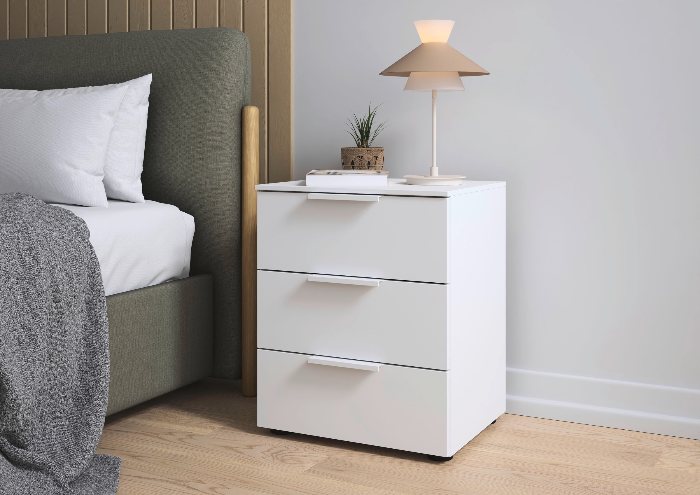 LeGer Home by Lena Gercke Nachtkommode "Nachttisch Nachtschrank Nachtkonsole SERINA eleganter Eyecatcher" inkl. SOFT-CLOSE-FUNKTION, mit 3 Schubkästen sowie hochwertigen Metallgriffen MADE IN GERMANY