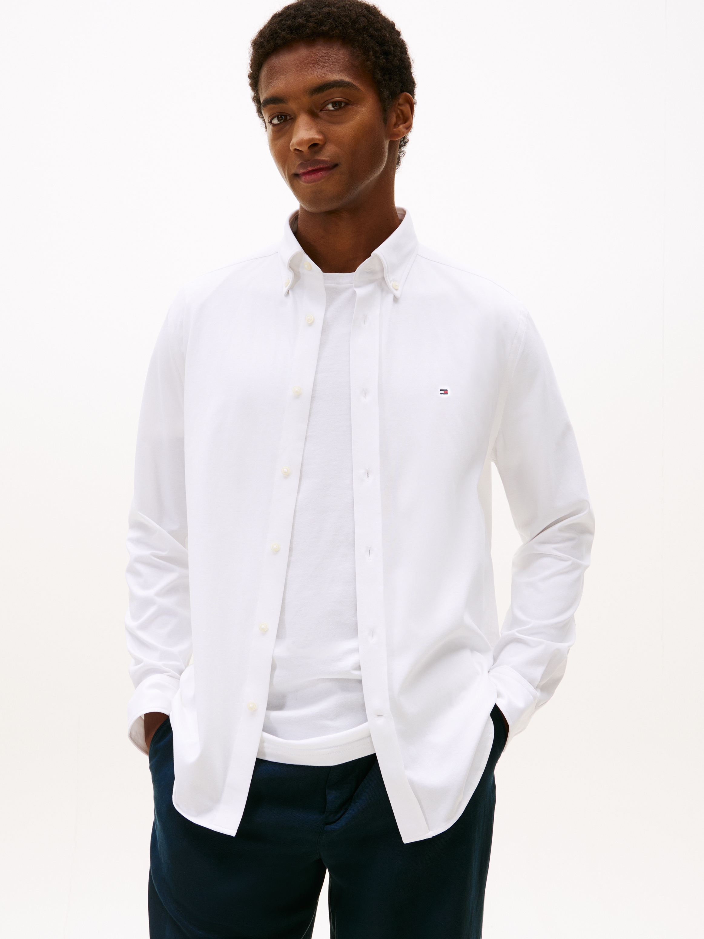 Tommy Hilfiger Langarmhemd "PERFORMANCE KNIT SOLID LS SHIRT" günstig online kaufen