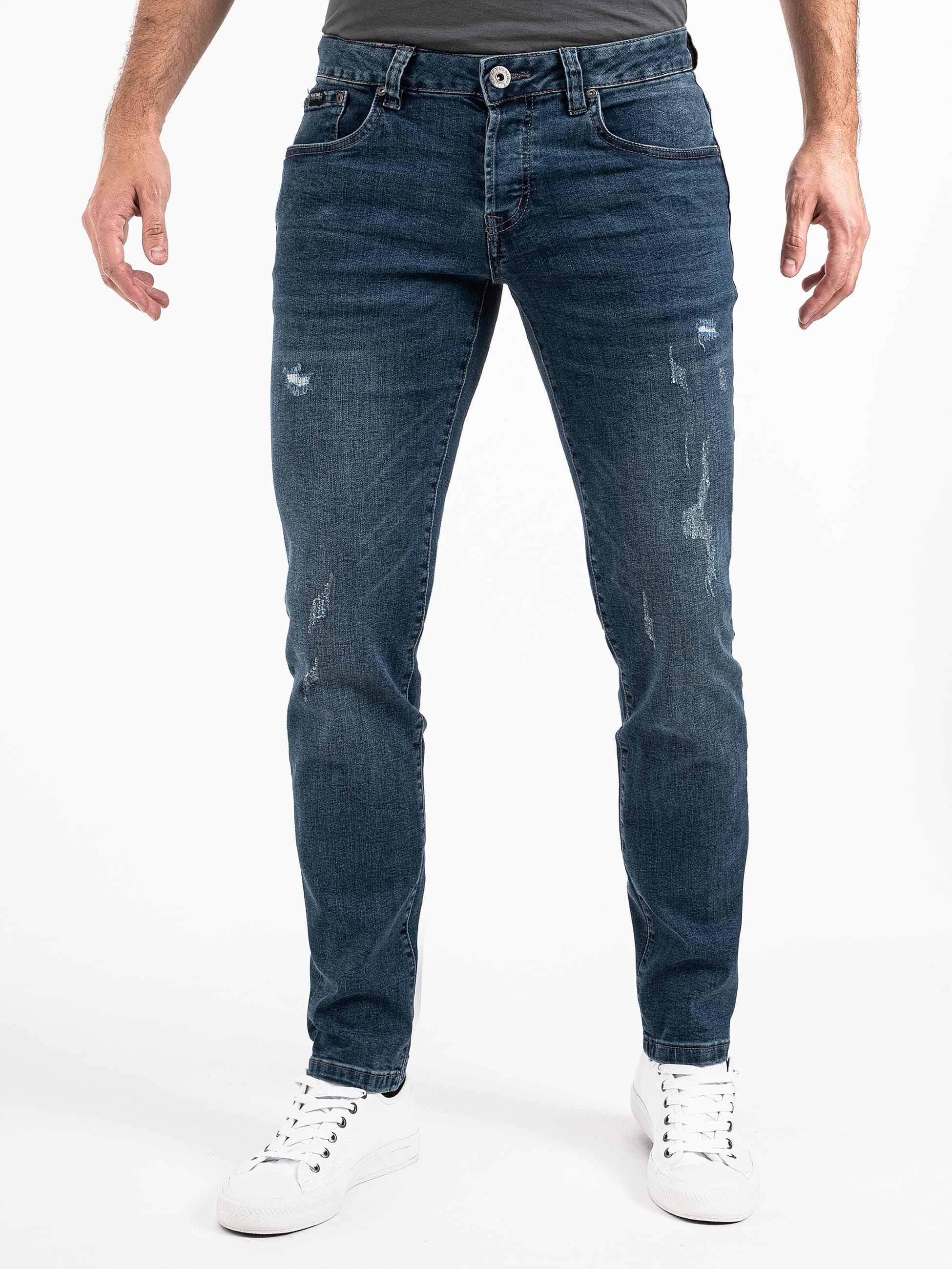 Slim-fit-Jeans »München«, Herren Jeans mit Stretch-Bund und Destroyed-Optik