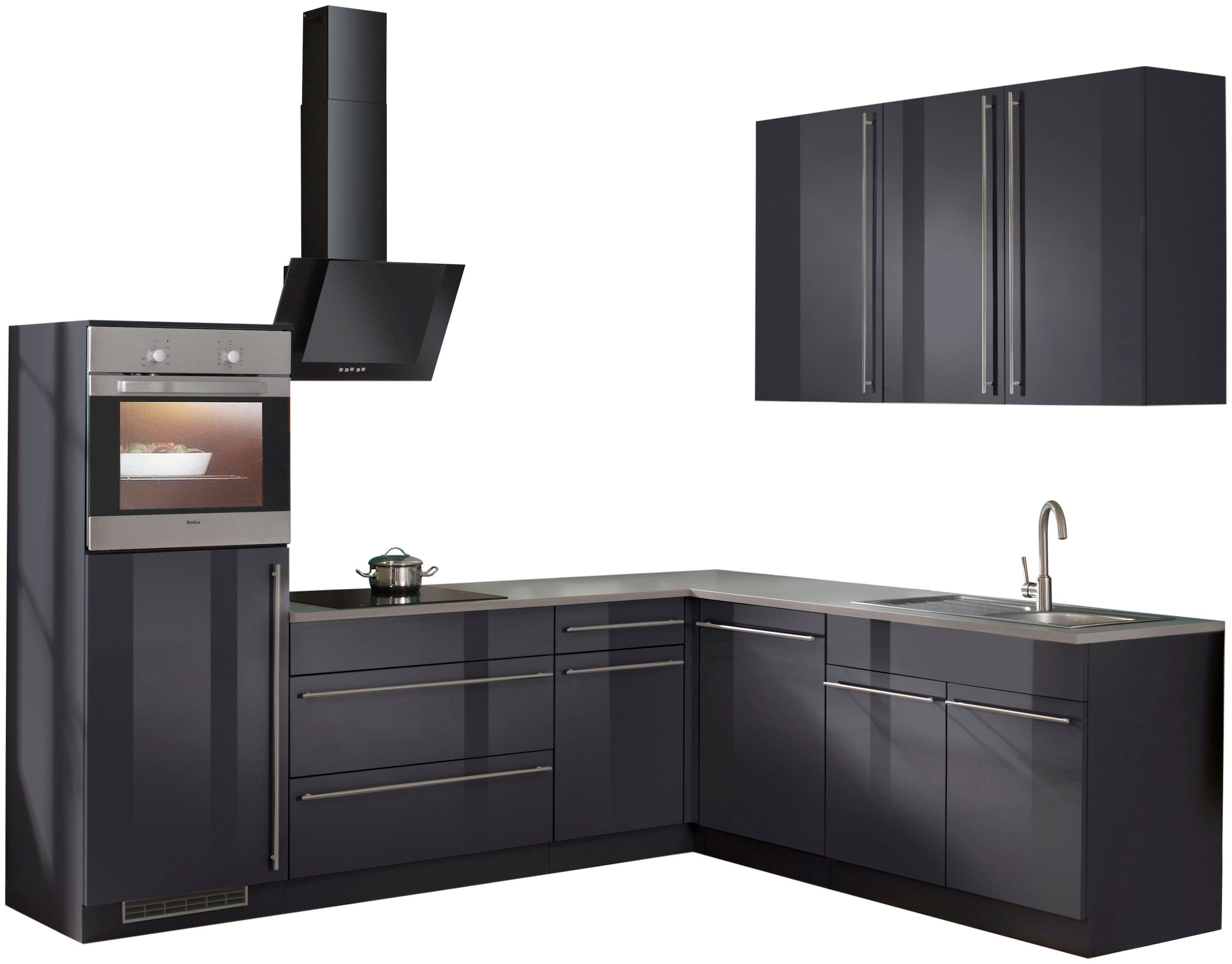 wiho Küchen Winkelküche "Chicago, TOPSELLER" ohne E-Geräte, Stellbreite 260 günstig online kaufen