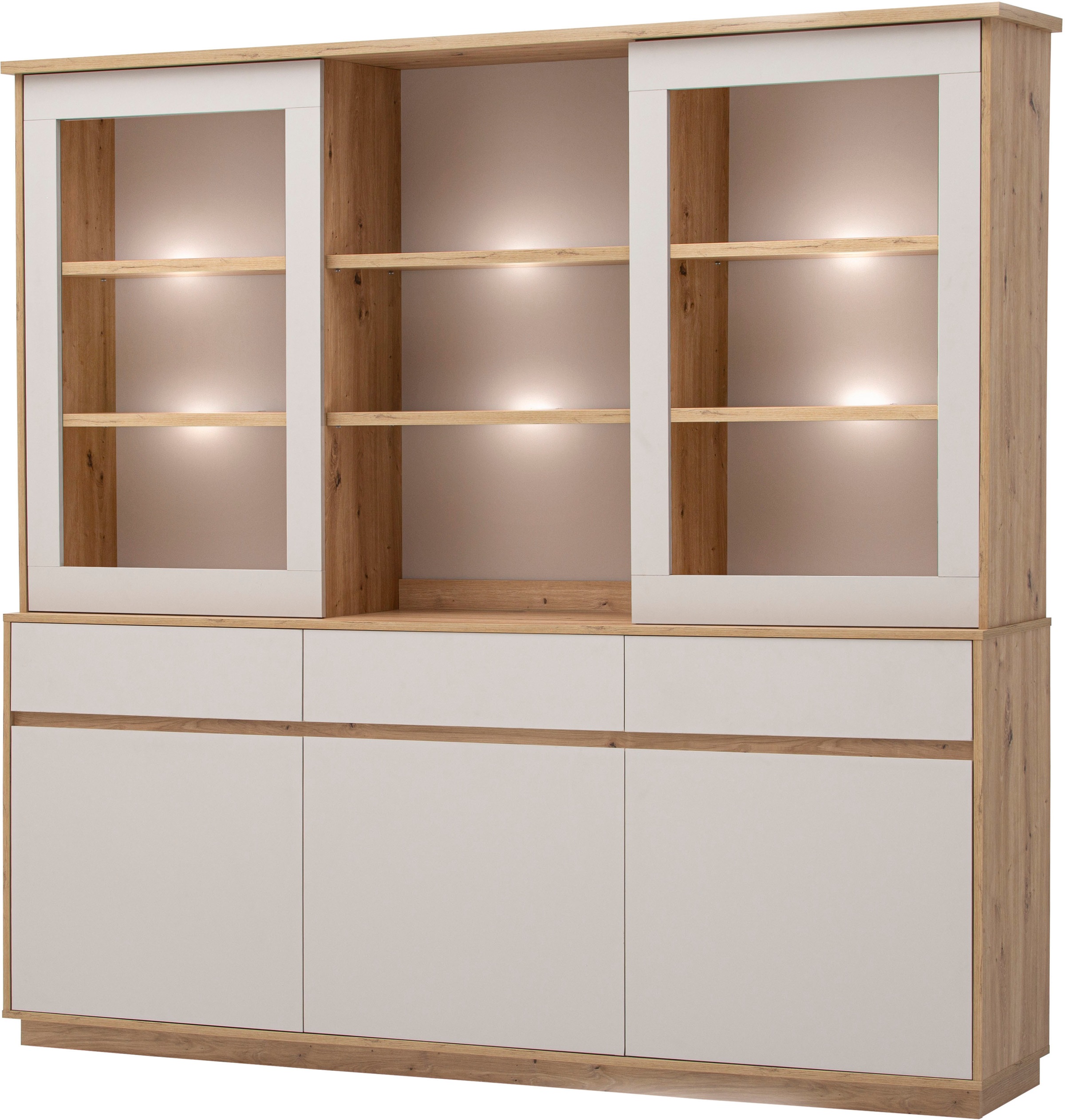 Thumbnail - Home affaire Buffet "Sonora, moderner Hochschrank, Buffetschrank in Kaschmir, Regal" filigrane Rahmenoptik, ausreichend ...