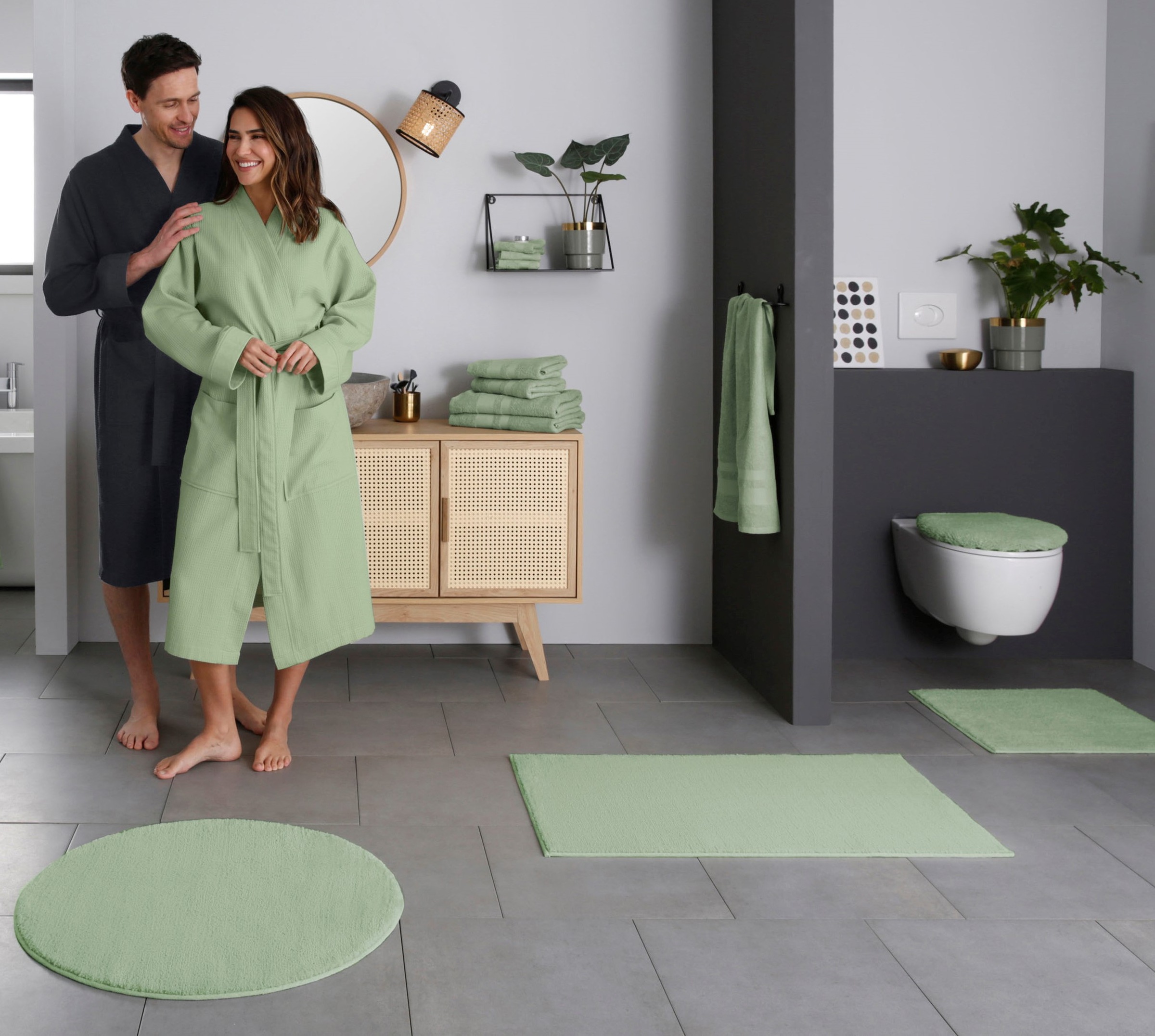 OTTO home Badematte "Vanessa, Badvorleger, Badezimmer Teppich" Höhe 10 mm r günstig online kaufen