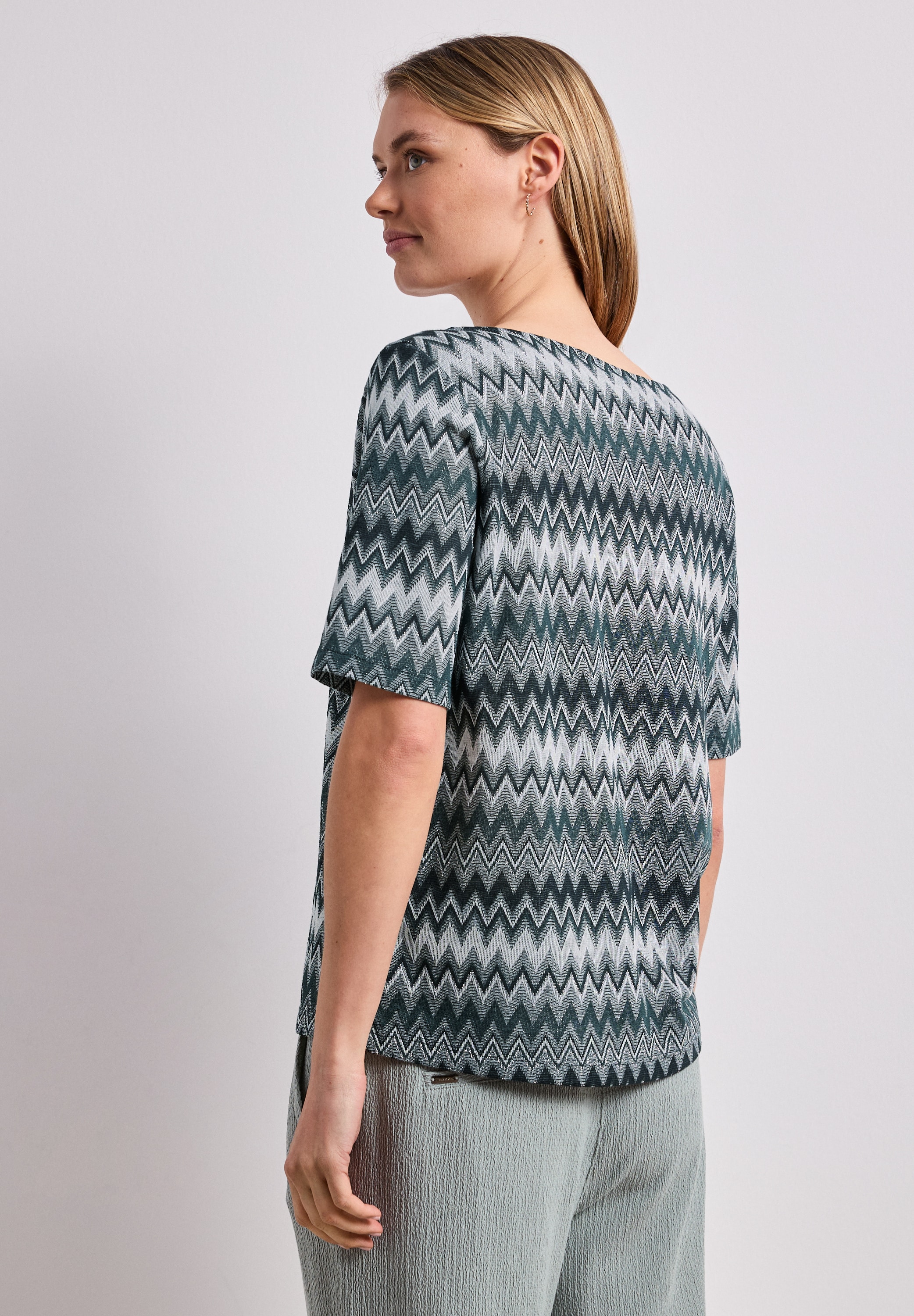 STREET ONE T-Shirt mit Zick Zack Muster