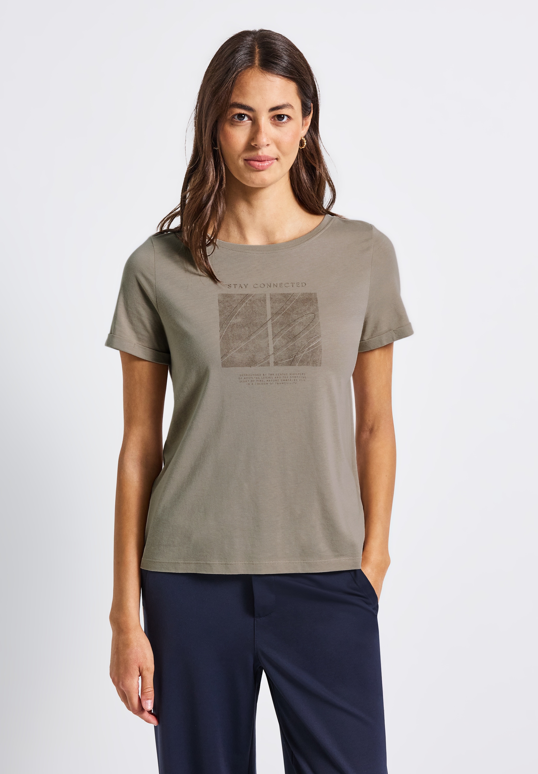 STREET ONE T-Shirt, aus Baumwolle mit Stretchante günstig online kaufen