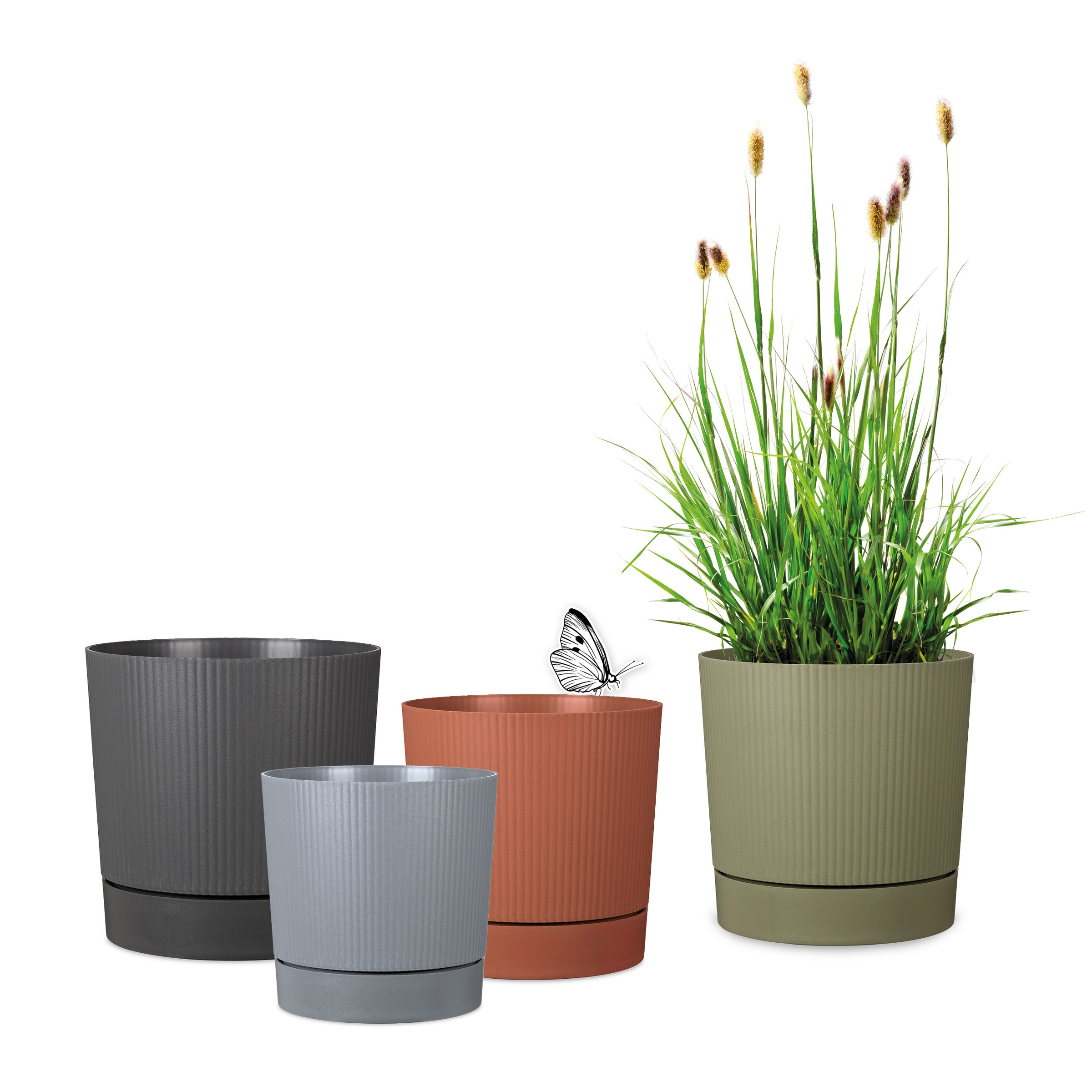 Scheurich Übertopf »39/249 LINO+« Pflanzgefäß aus Kunststoff, ØxH: 39x38 cm