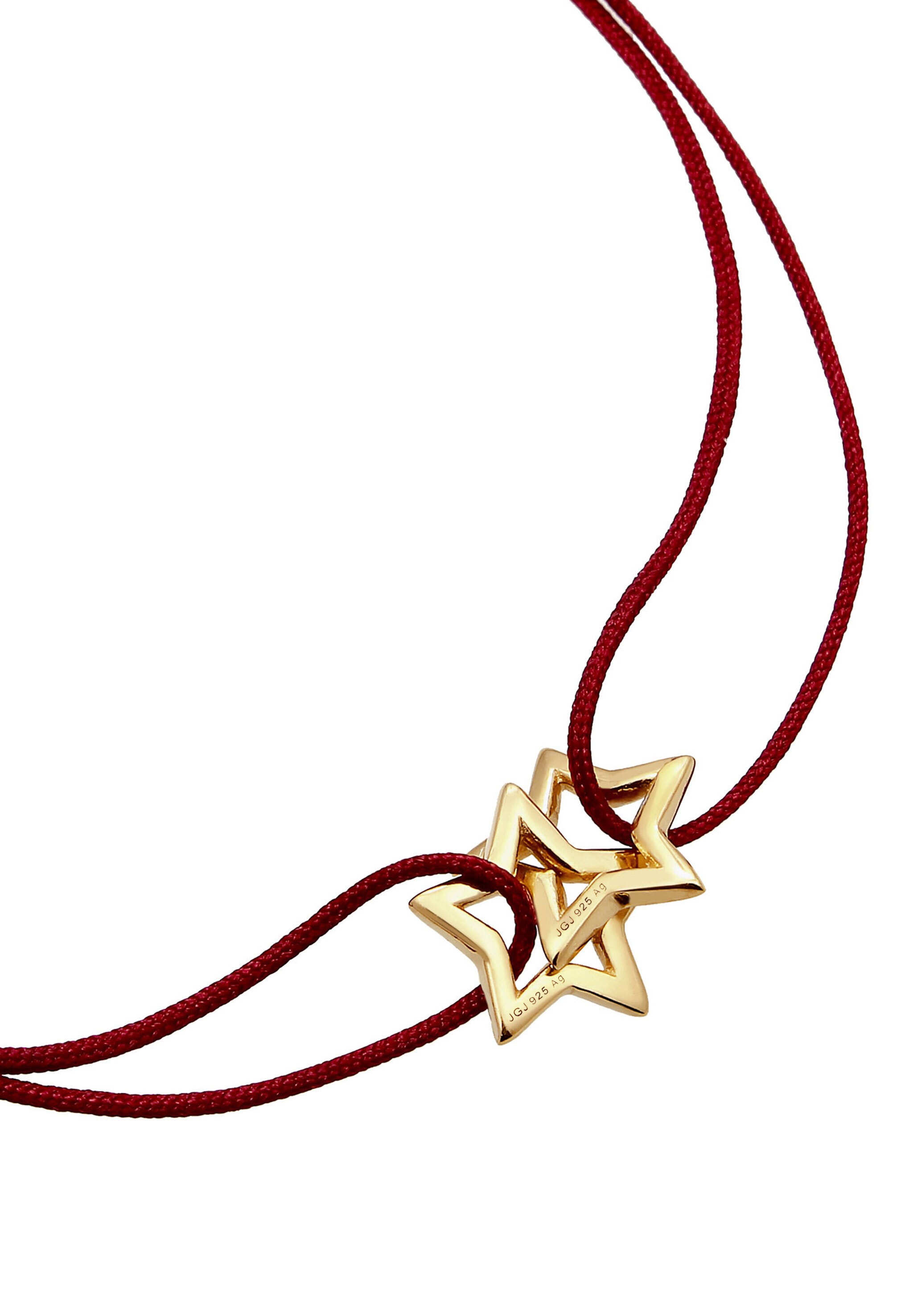 Elli Armkette »Armband Stern Nylon 925 Sterling Silber vergoldet«