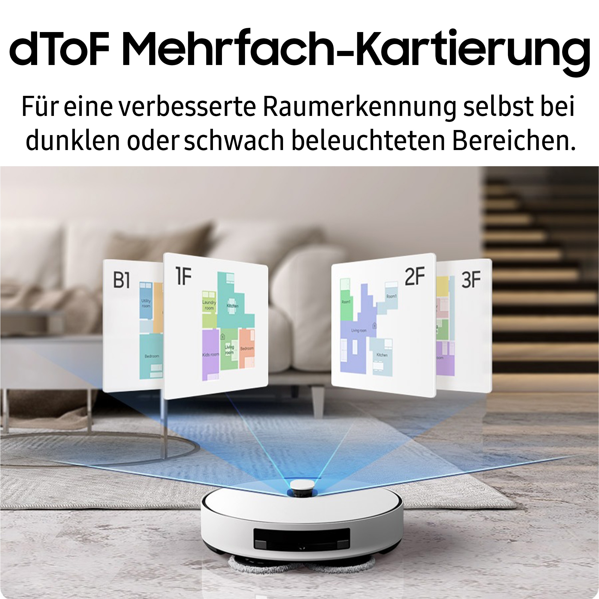 Samsung Nass-Trocken-Saugroboter »VR7MD96B14G/WD«, BESPOKE Jet Bot Combo Steam Plus