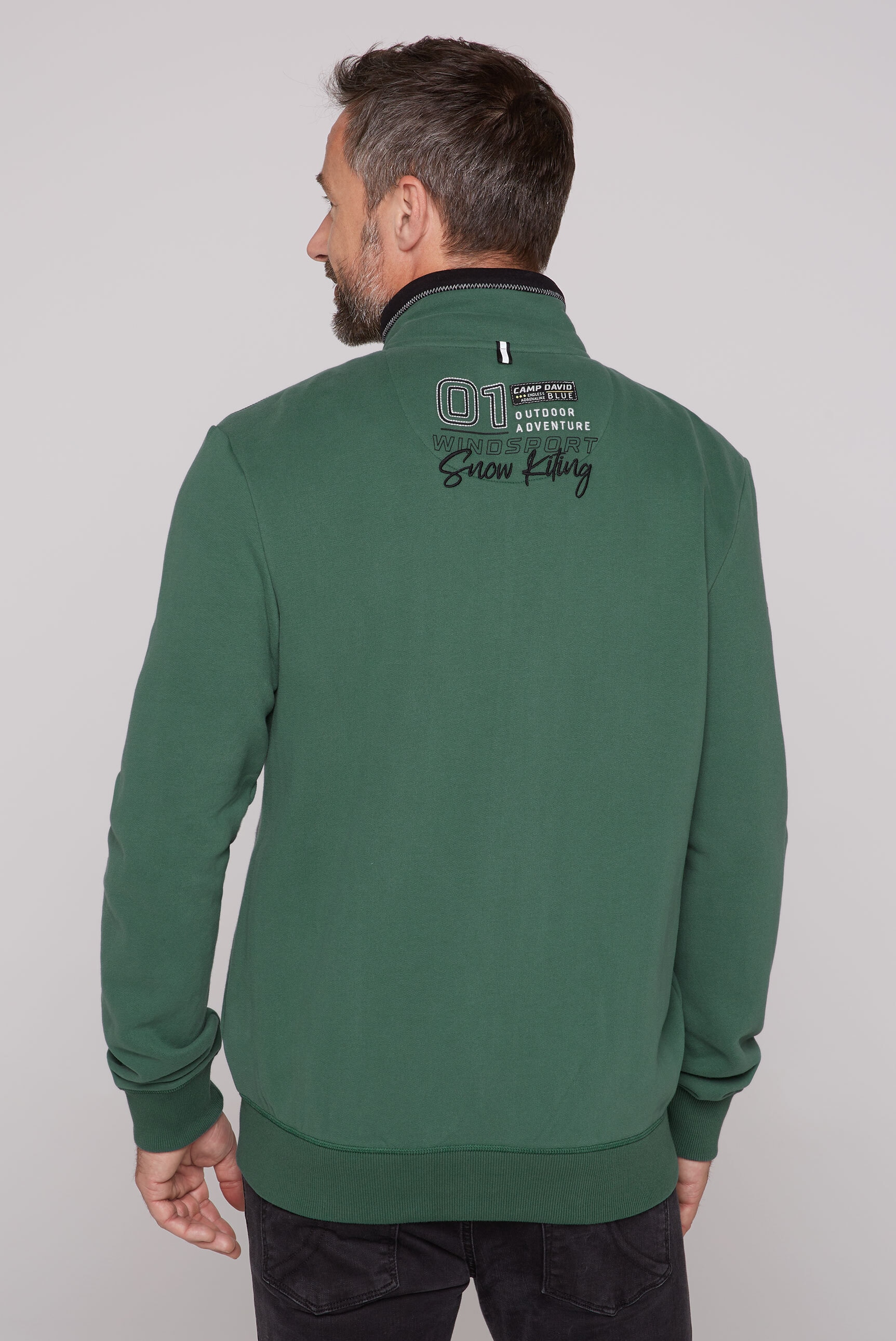 CAMP DAVID Sweatjacke, mit Stehkragen