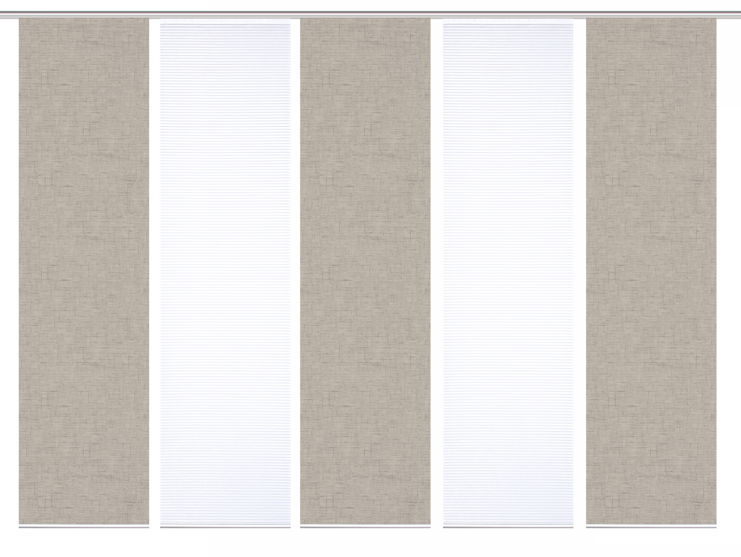 Thumbnail - HOME in green Schiebegardine "ESTRA" Paneelwagen 5 Stk. tlg. SET DIGITALDRUCK,BAMBUSOPTIK RECYCELT