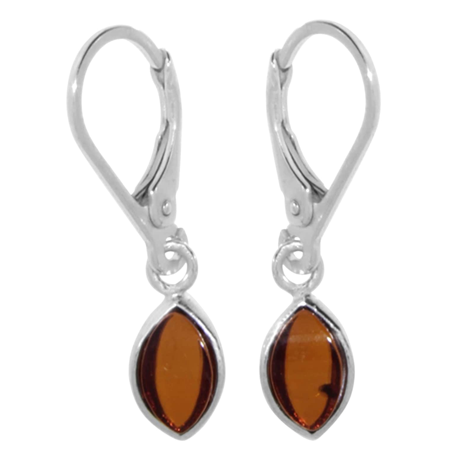 Paar Ohrhänger OSTSEE-SCHMUCK "- Classic 8 x 4 mm - Silber 925/000 - Bernstein" Gr. 28, silber (silber 925, silberfarben, weiß), Ohrringe, Damen, Silber 925 (Sterlingsilber)
