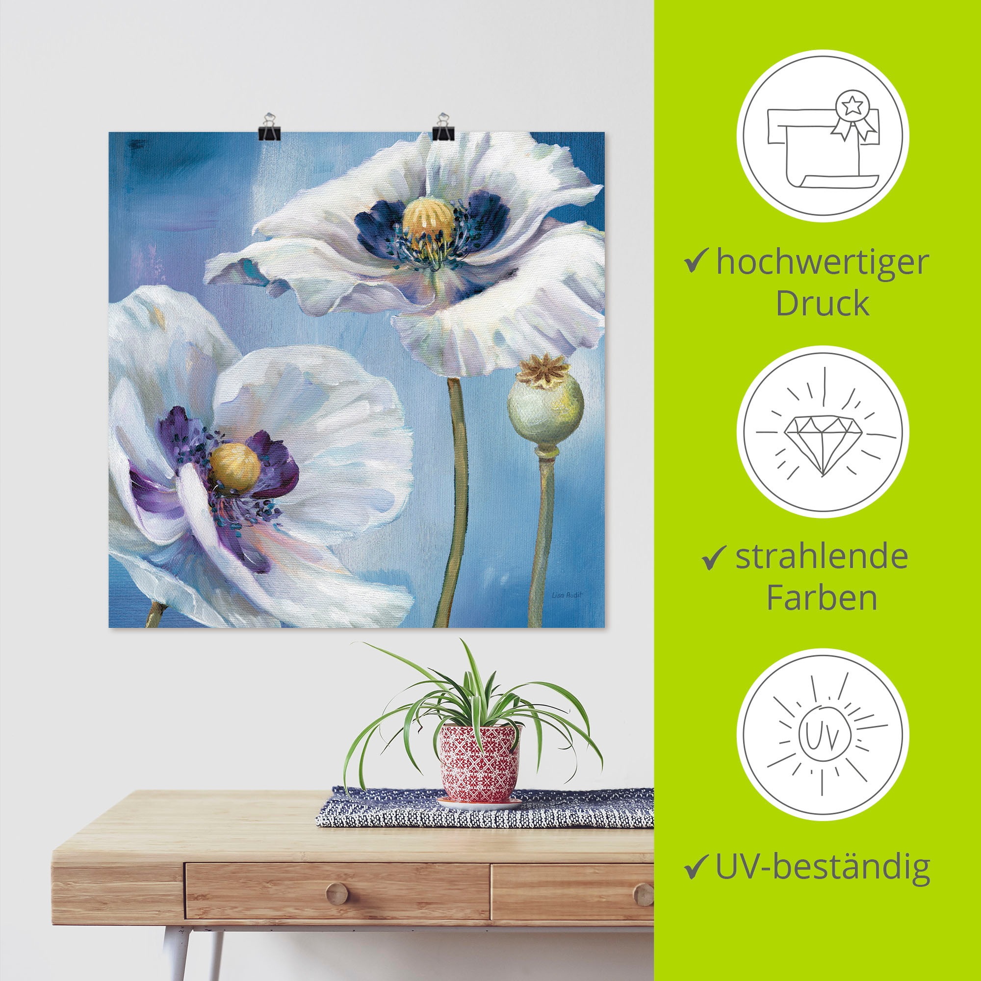 Artland Wandbild »Blauer Tanz II«, Blumen, (1 St.), als Leinwandbild, Poster in verschied. Größen