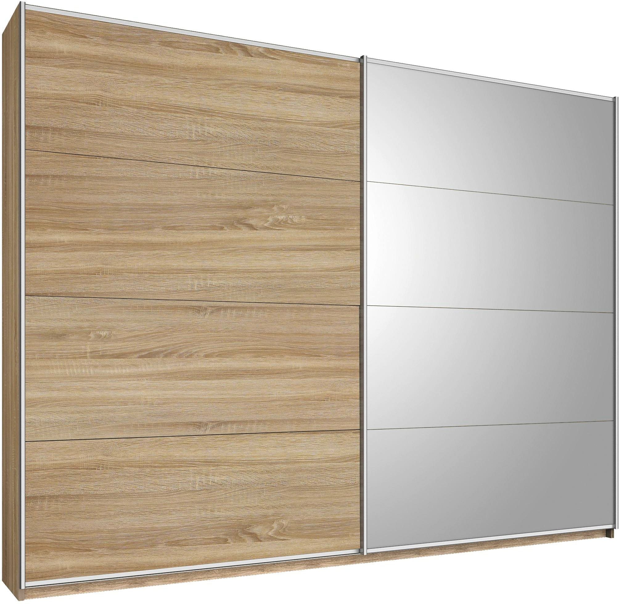 rauch Schwebetürenschrank "Kleiderschrank Schrank Garderobe Ankleide Schlafzimmerschrank GANDRA" Breiten: 136/181/226/271 cm, Höhe 210 cm, voll aufgelegte Spiegelelemente, Metall-Griffleisten MADE IN GERMANY