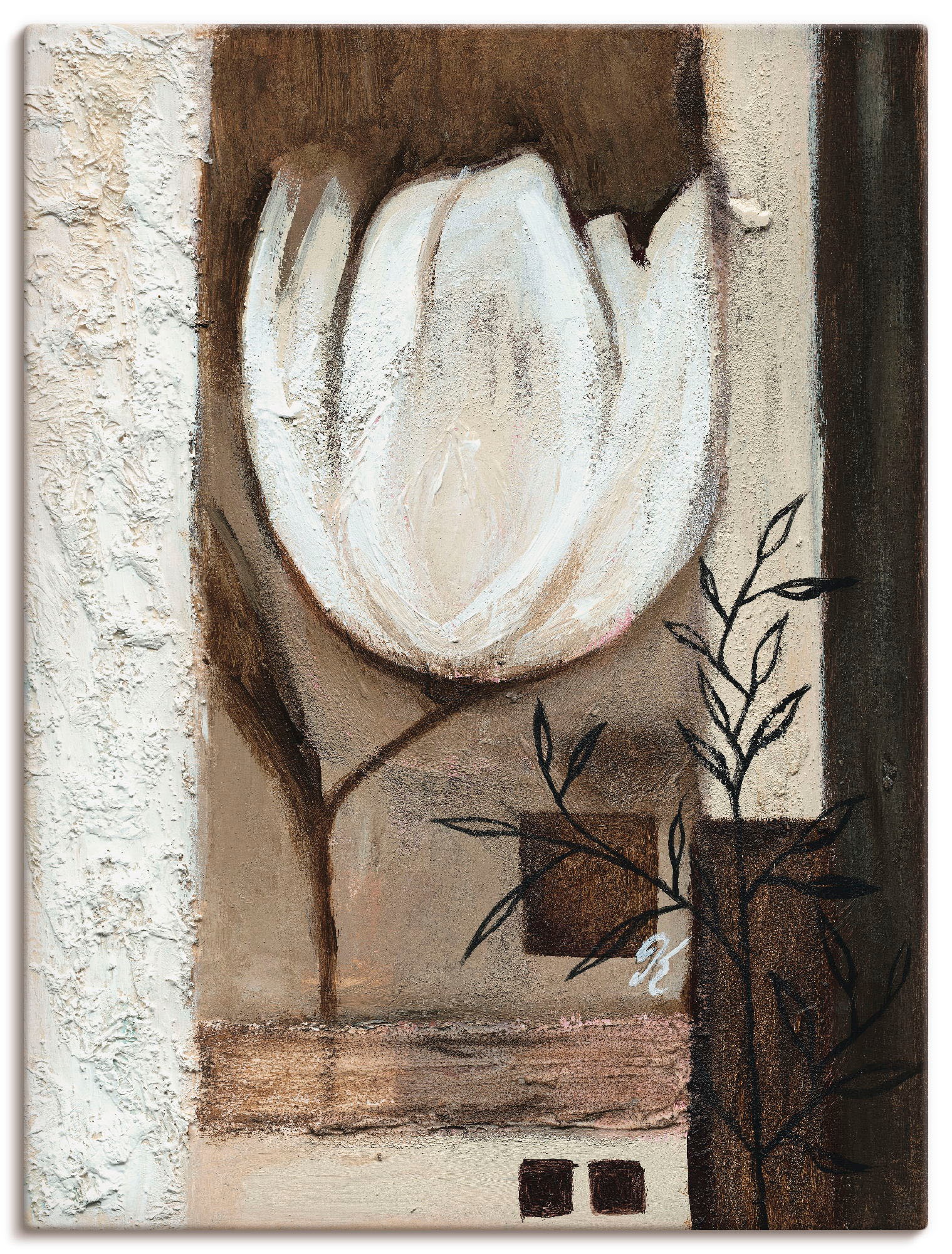 Artland Leinwandbild "Braune Tulpen II" Blumen 1 Stk. tlg. auf Holzrahmen gespannt