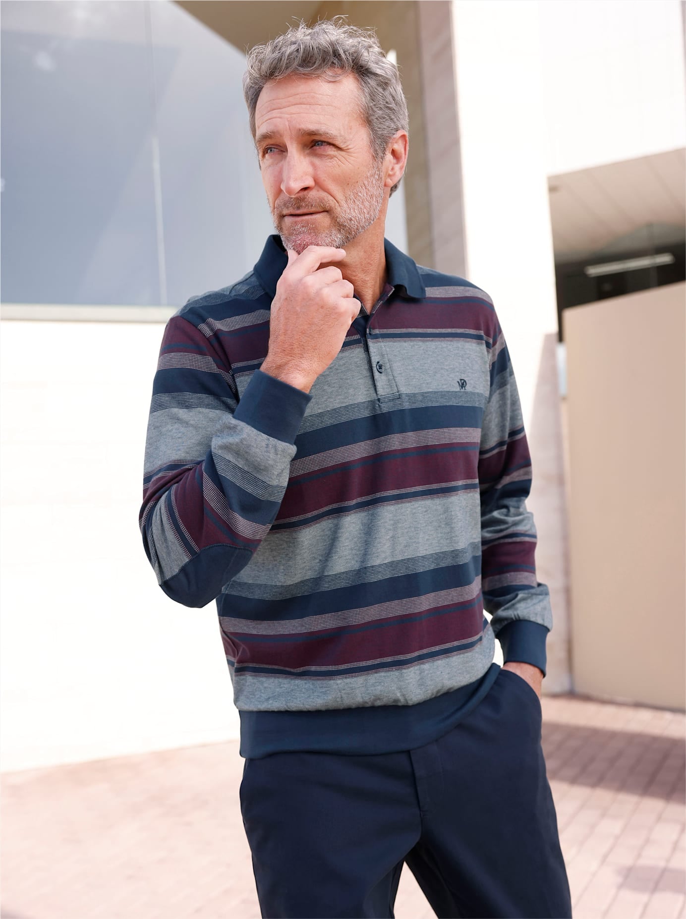Marco Donati Poloshirt "Langarm-Shirt" 1 günstig online kaufen