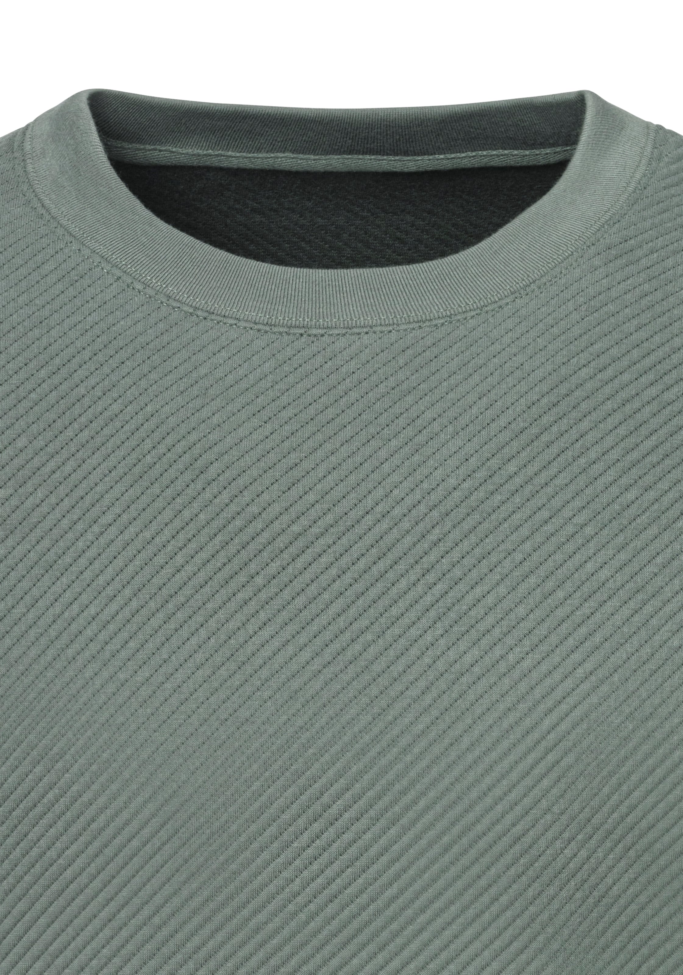 John Devin Sweatshirt, Langarm, Pullover mit Struktur, Rundhals, Baumwollmischung