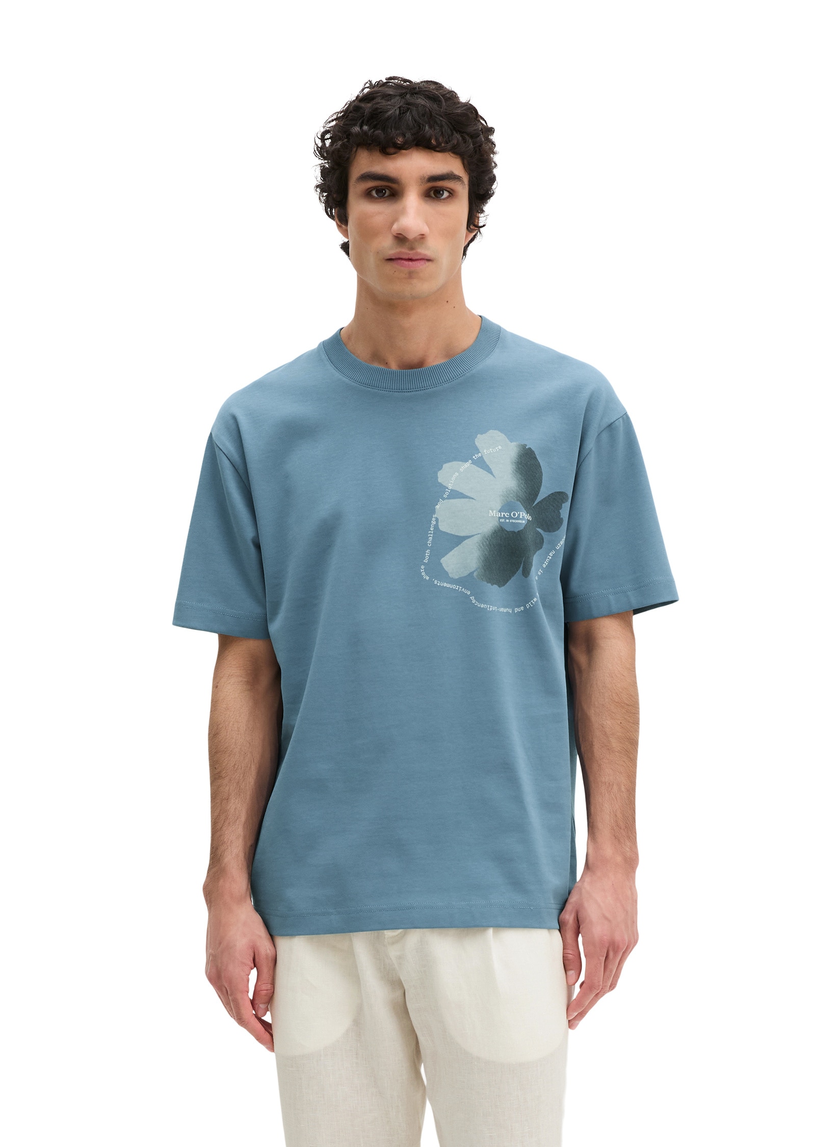 Marc OPolo T-Shirt "mit floralem Brustprint" günstig online kaufen