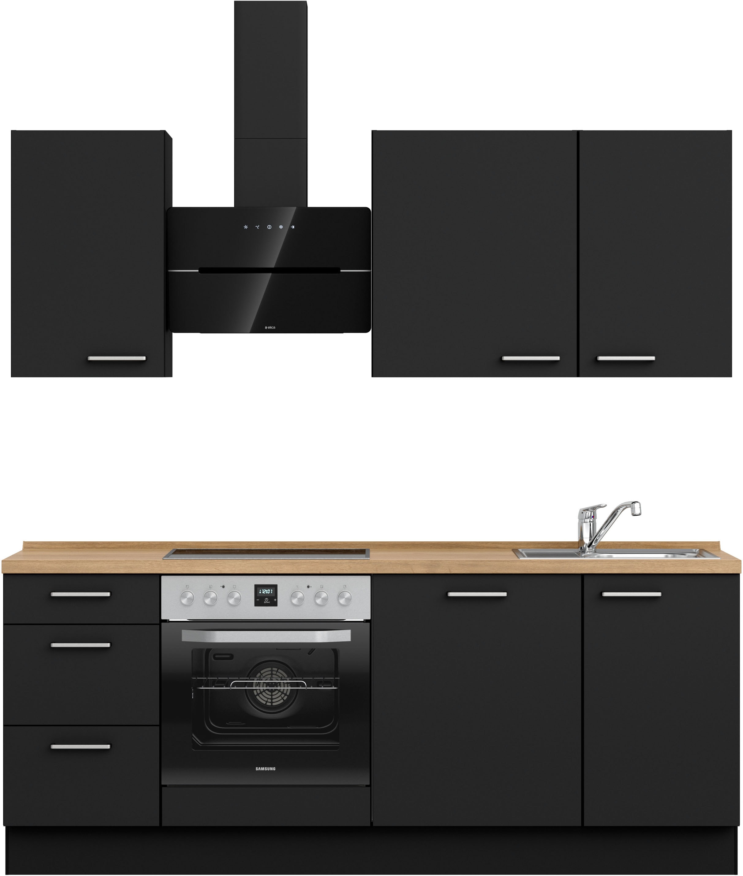 nobilia 1100000002199 ""Touch II", NEU: individuell anpassbar mit gratis Profi-Beratung" vormontiert, Breite 210 cm, Ausrichtung wählbar, wahlw. mit E-Geräten