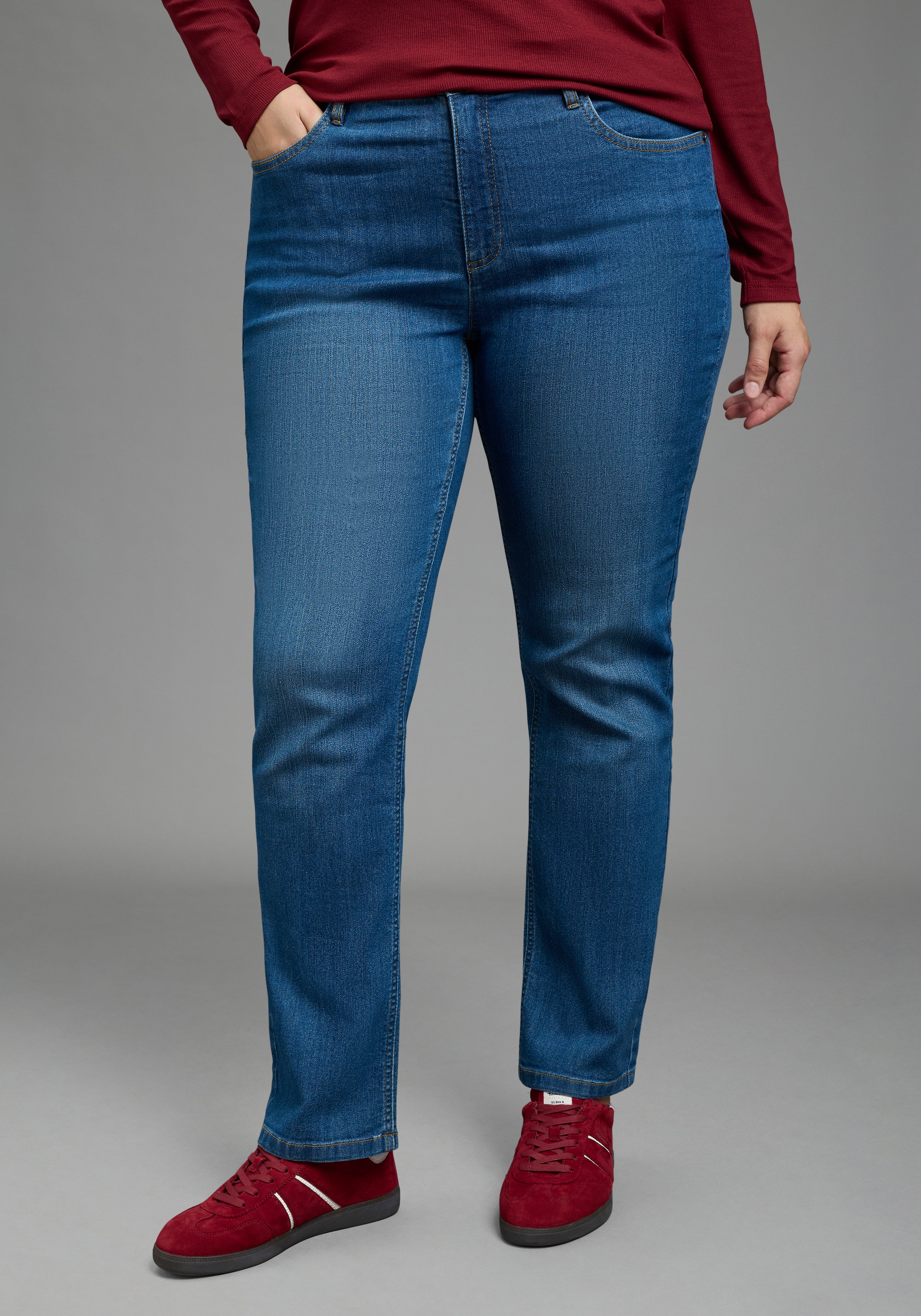 Laura Scott CURVE "Große Größen" Straight-Fit, gerader Beinverlauf, hohe Leibhöhe