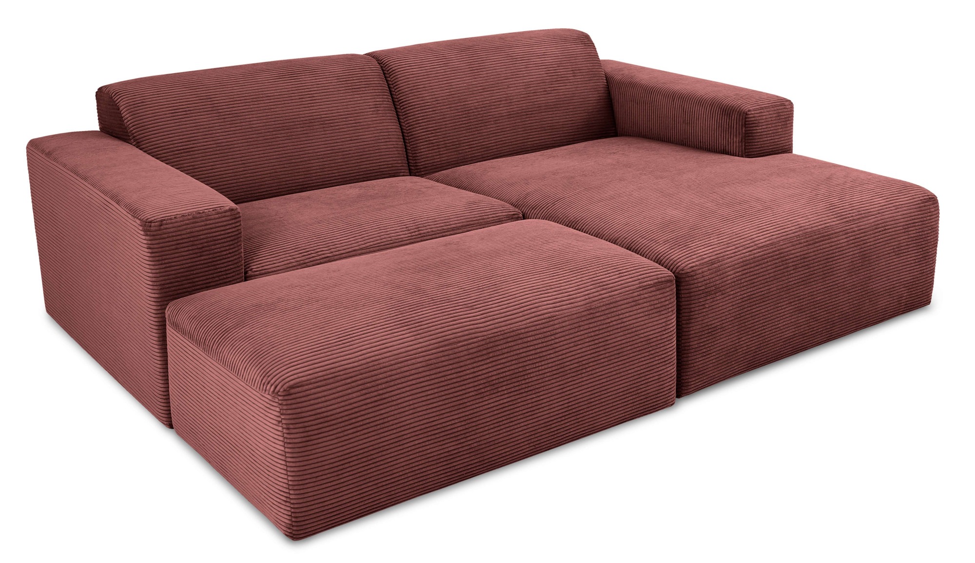 INOSIGN Ecksofa »Koa,228cm, L-Form, Modulsofa, Webstoff, Cord«, Designsofa, Set, Hocker inklusive, weicher Lounge-Sitzkomfort