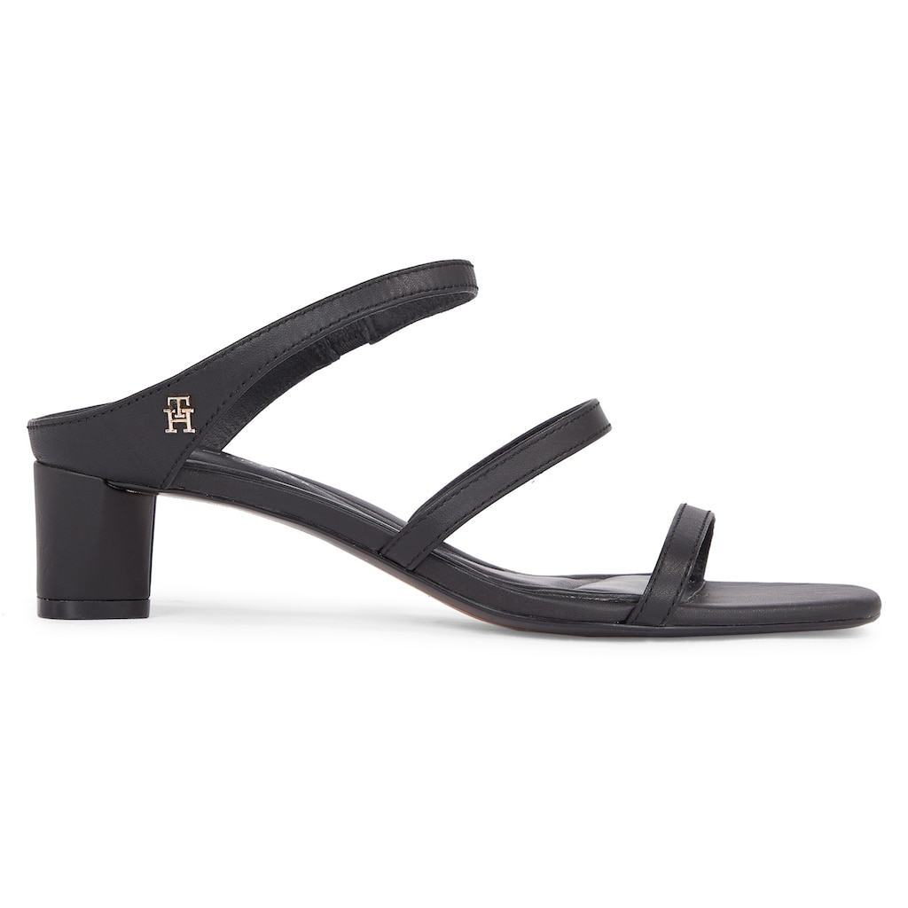 Tommy Hilfiger Pantolette »TH STRAP LEATHER MID HEEL«