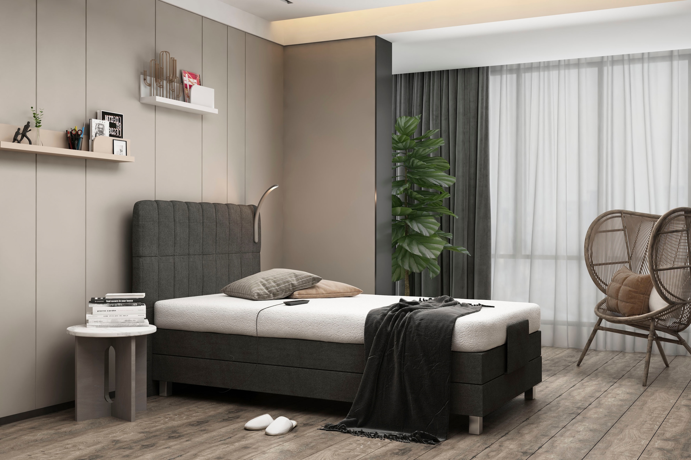 Westfalia Schlafkomfort Boxbett mit Motor und LED-Beleuchtung