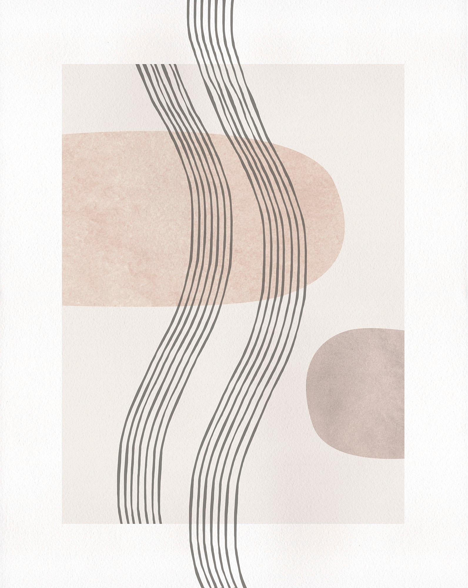 Komar Bild "Line Art Waves" Natur 1 Stk. tlg. Wandbild zur Dekoration - ohn günstig online kaufen