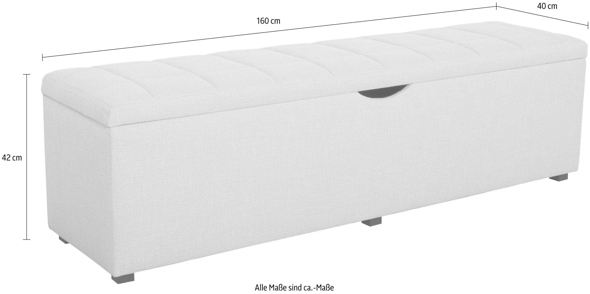 PLACES OF STYLE Hockerbank »Checked« mit Stauraum, Breite 120 cm und 160 cm, als Bettbank geeignet