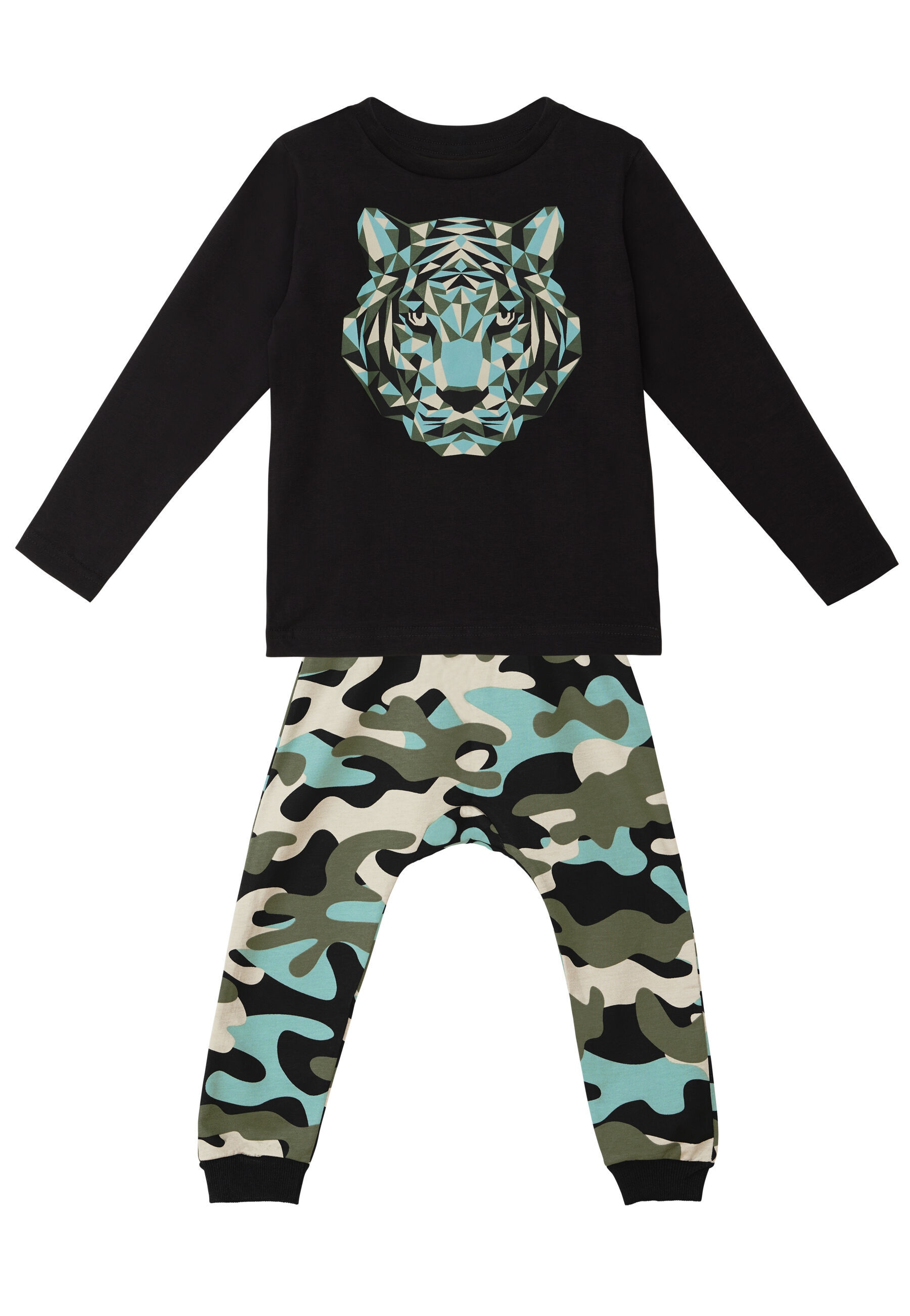 Denokids Hausanzug »Camo Tiger«, (2 tlg.), mit Tigerprint