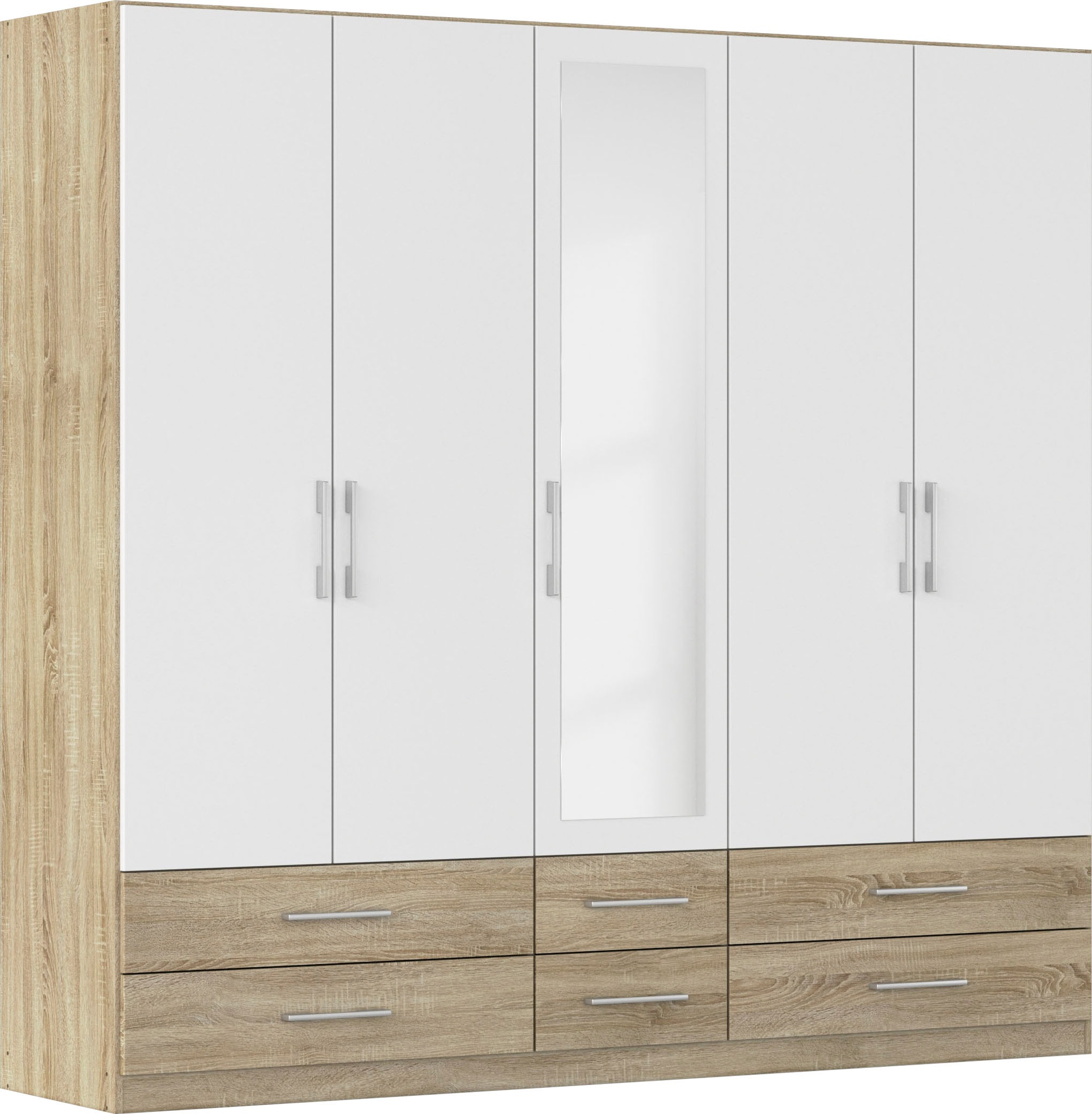 rauch Kleiderschrank "Schrank Garderobenschrank Mehrzweckschrank Schlafzimmer HERSBRUCK" 3 verschiedene Ausstattungen BASIC/CLASSIC/PREMIUM (inkl. SOFT-CLOSE), mit großzügigen Schubladen sowie Spiegeltüren MADE IN GERMANY