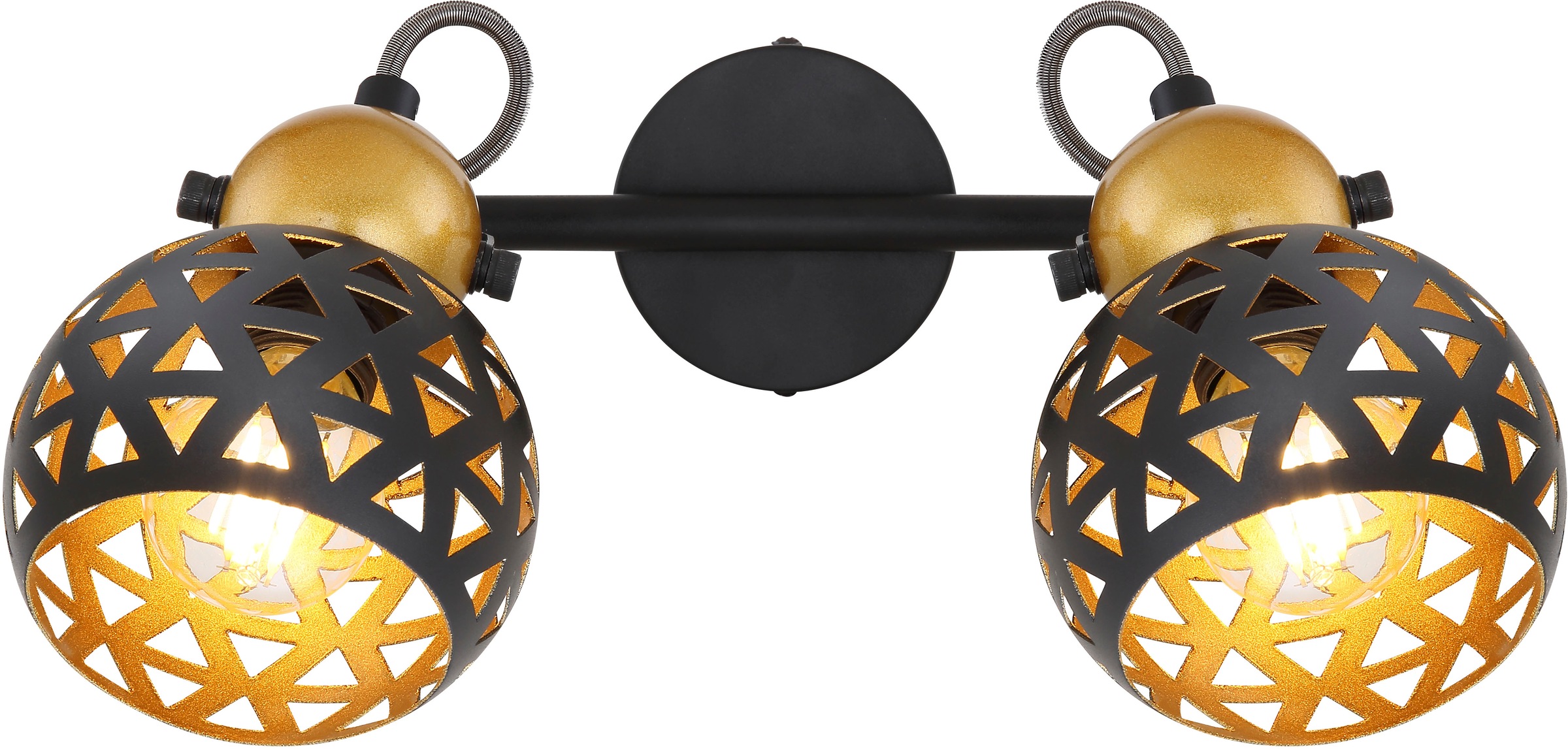 GLOBO LIGHTING Deckenspot »SARRA« E14 1 Stk. Schwarzer Strahler mit Golddekor und Lebensblume-Muster