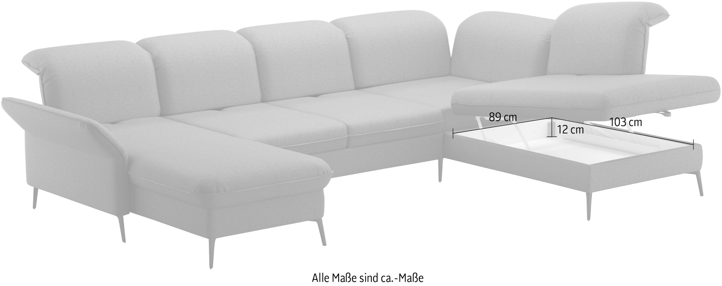 sit&more Wohnlandschaft »Emely«, mit Sitztiefenverstellung optional mit Bettfunktion und Bettkasten
