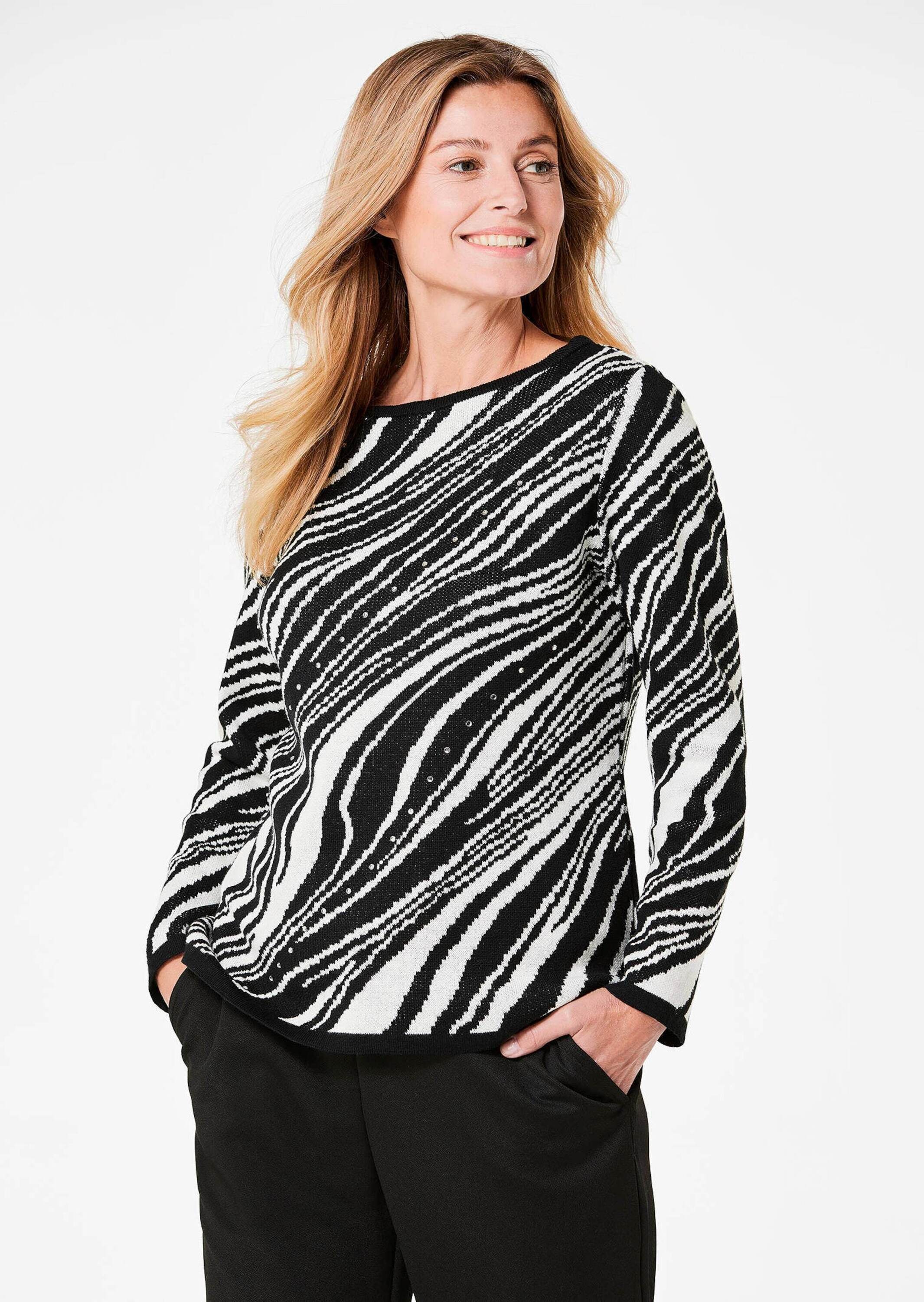 GOLDNER Strickpullover "Ausdrucksstarker Pullover mit handverarbeiteten Gli günstig online kaufen