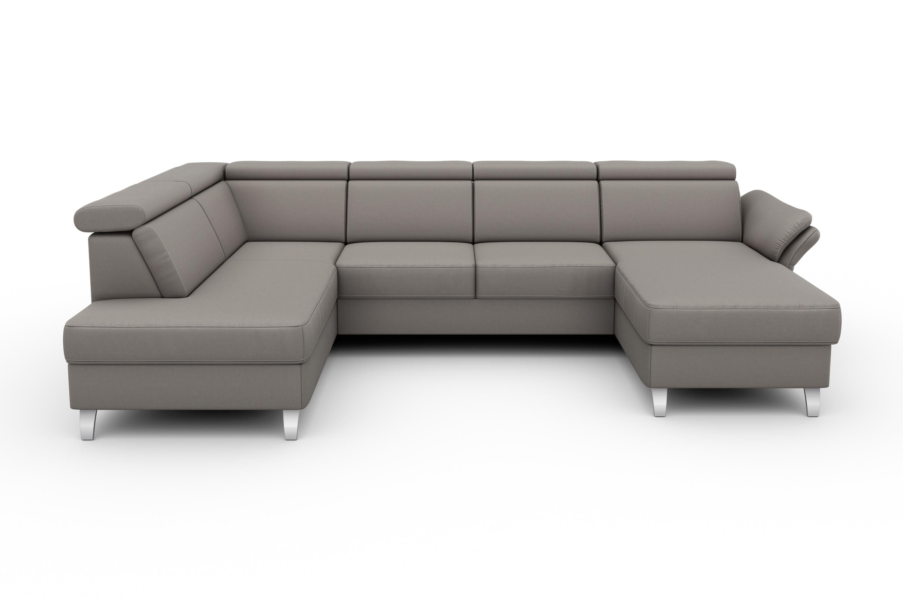 sit&more Wohnlandschaft "Vincenzo U-Form" inklusive Kopfteilverstellung, optional Schlaffunktion & Bettkasten