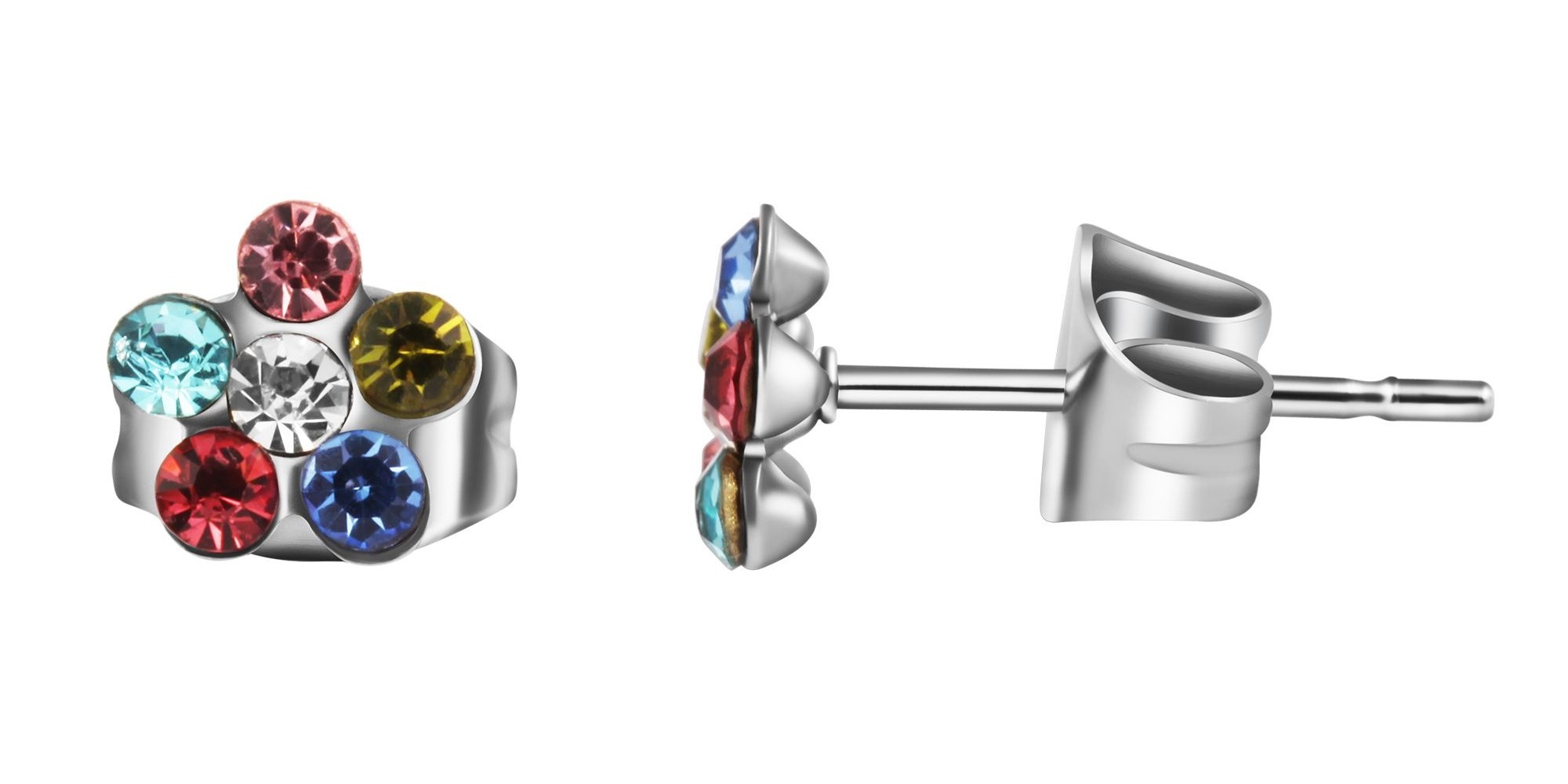 Adelia´s Paar Ohrhänger »Mädchen Ohrringe – Ohrstecker aus Edelstahl mit Strass Steinchen« Schöne Geschenkidee zum einfach so