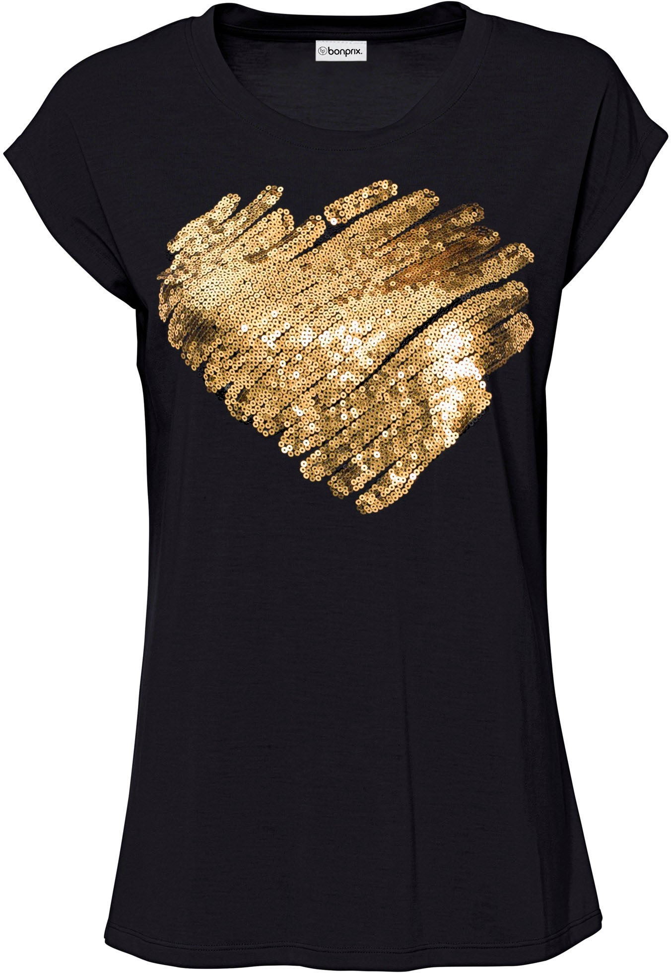 bonprix T-Shirt »Shirt aus Viskose-Mix« lässig geschnittene Passform, Kurzarm-Design