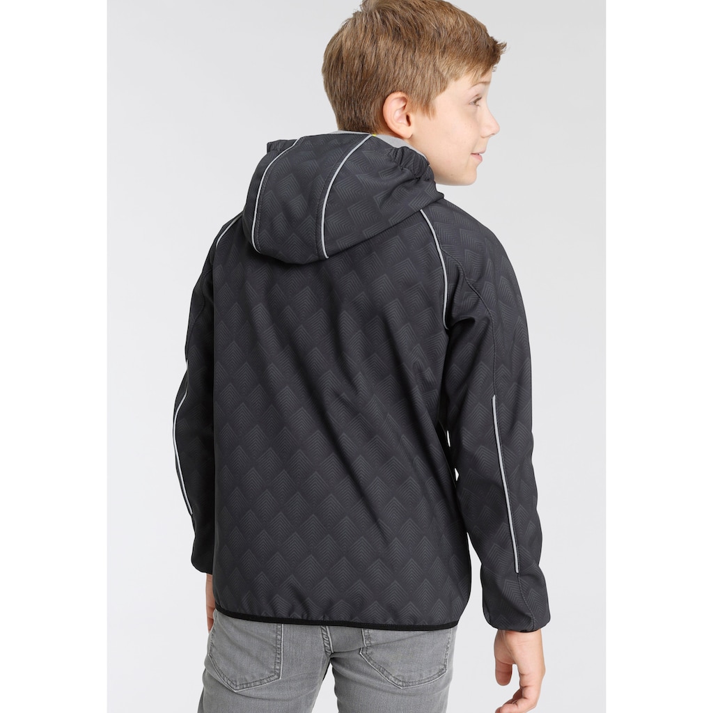 Scout Softshelljacke »DINOS«, mit Kapuze, mit reflektierenden Details