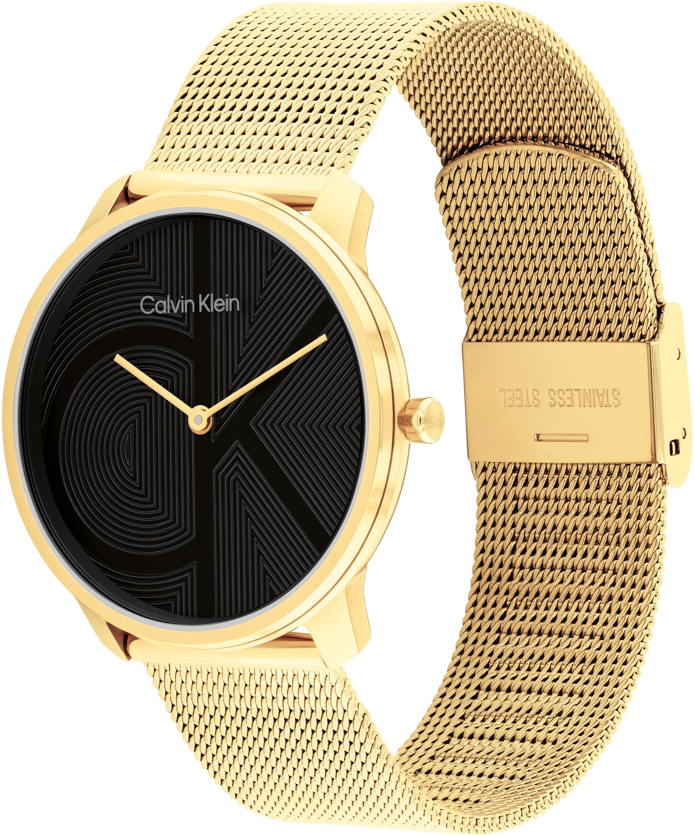 Calvin Klein Quarzuhr »CK ICONIC 35 mm«, Armbanduhr, Damenuhr, Edelstahlarmband, analog