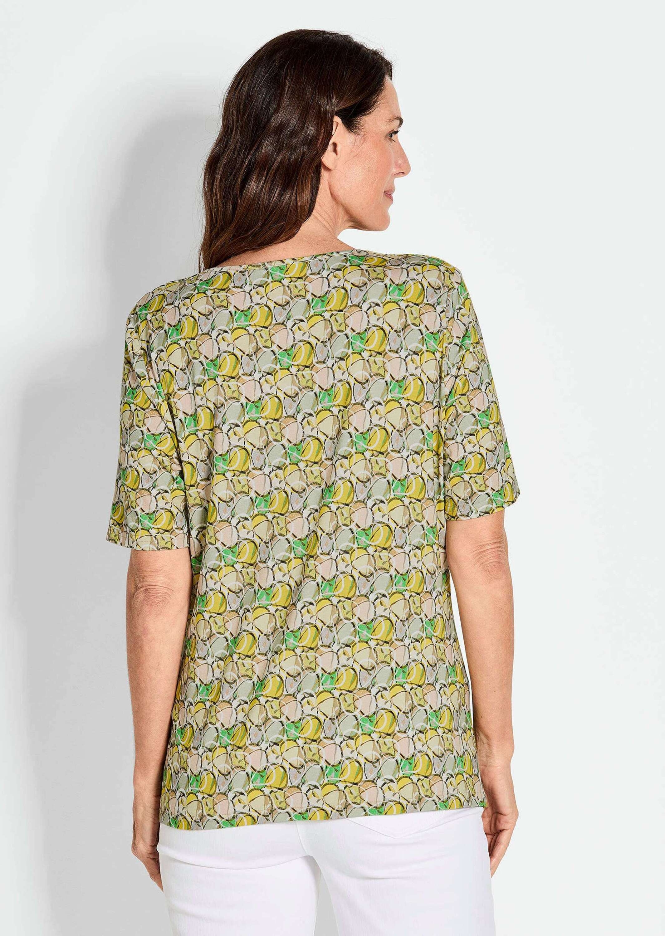 GOLDNER Print-Shirt »Kurzgröße Multicolor-Shirt mit Halbarm, Rundhalsausschnitt«