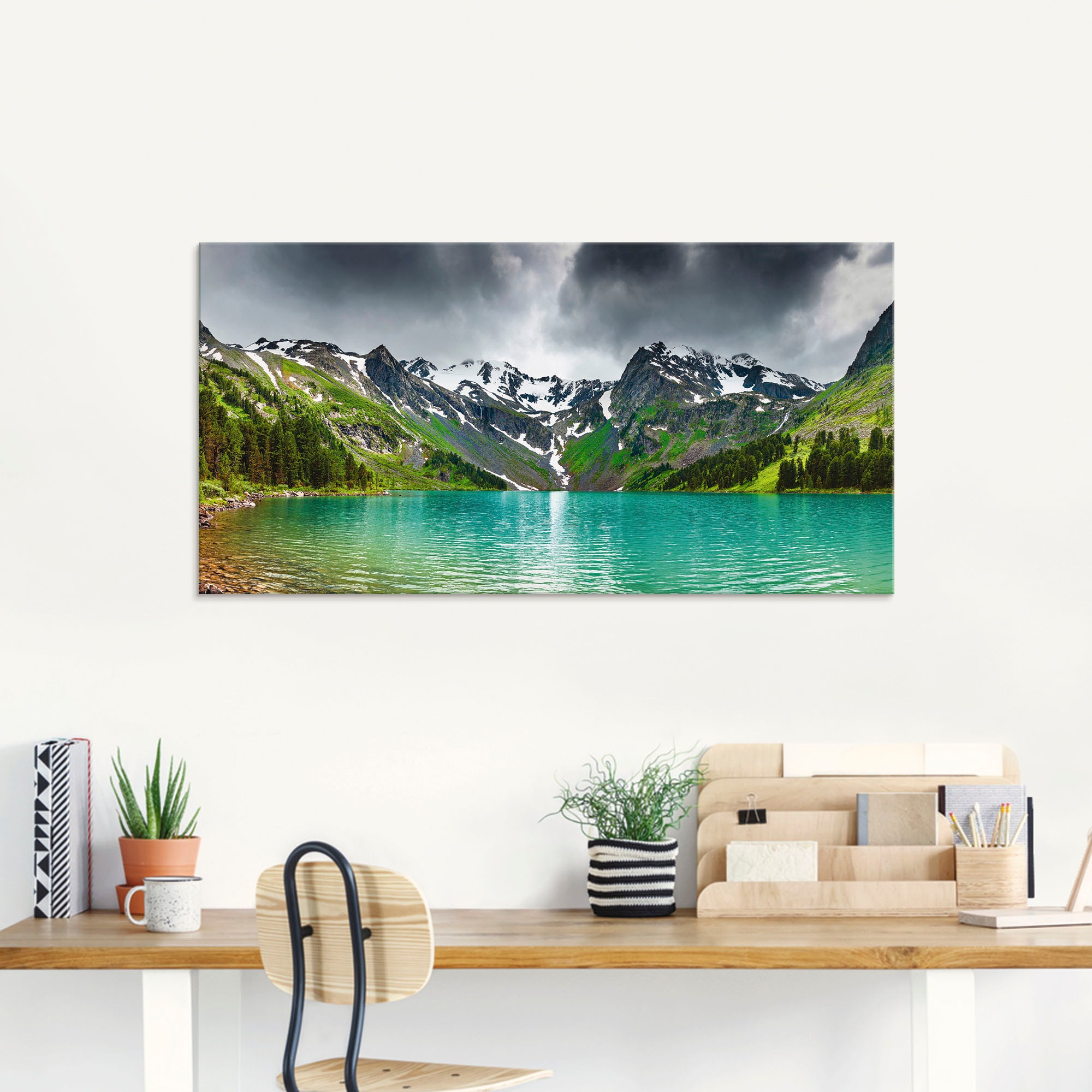 Artland Glasbild "Bergsee" Berge 1 Stk. tlg. in verschiedenen Größen günstig online kaufen