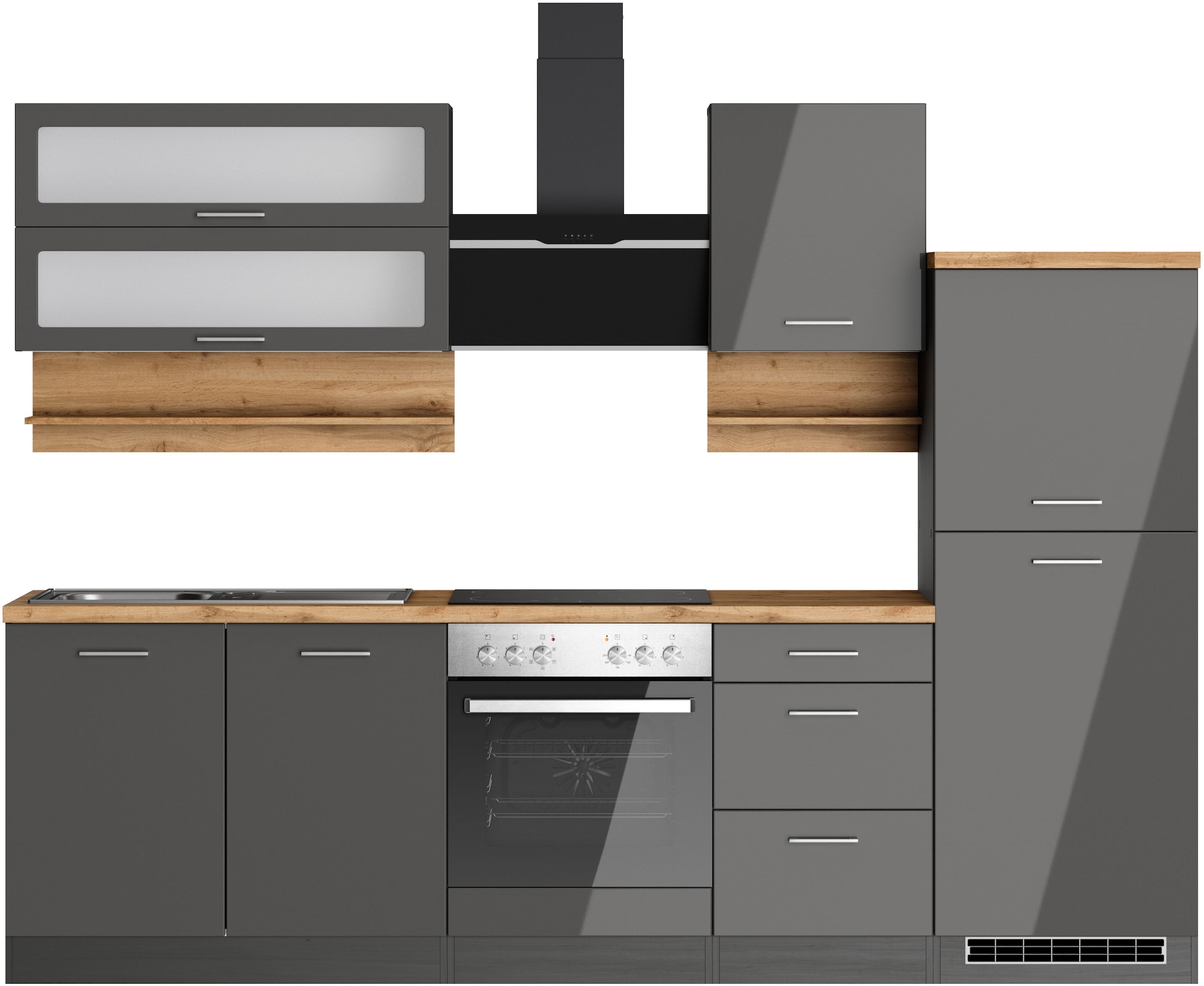 KOCHSTATION Küchenzeile "KS-Milan", 270 cm breit, robuste Metallauszüge, vi günstig online kaufen