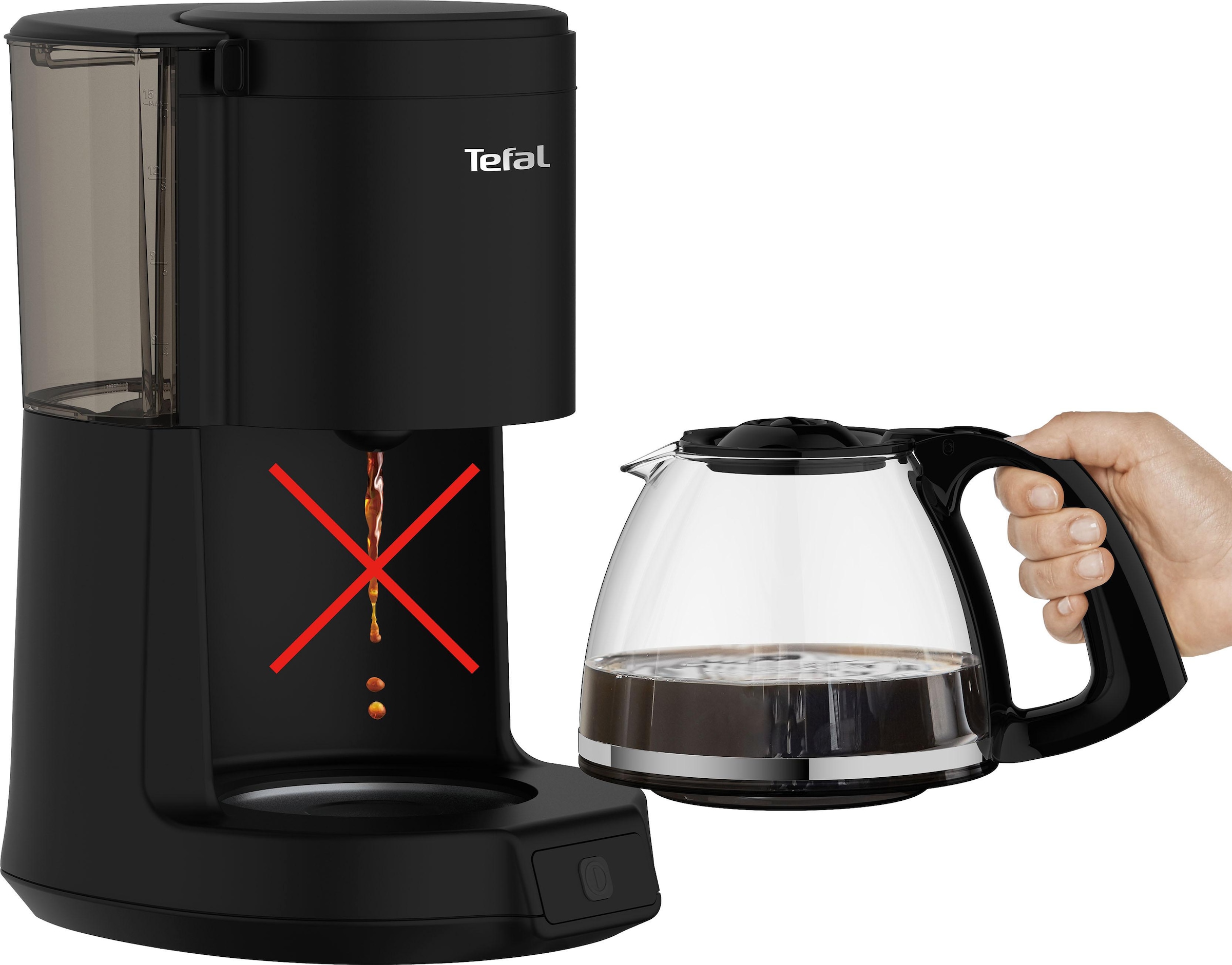 Tefal Filterkaffeemaschine »CM272N Principio Select«, 1,25 l Kaffeekanne, 1x4, bis 15 Tassen, Warmhaltefunktion, autom. Abschaltung nach 30 Min.