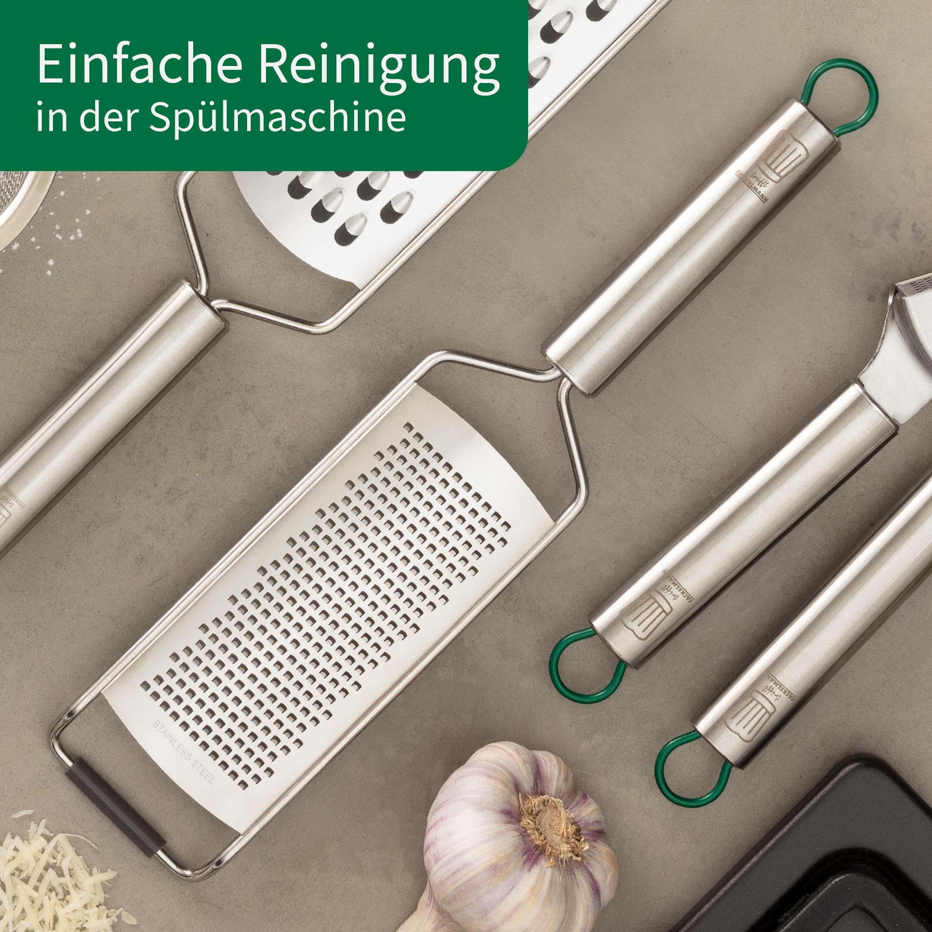 Chefkoch trifft Fackelmann Küchenreibe »München, aus Edelstahl, Reibe fein – hochwertige Ausführung«