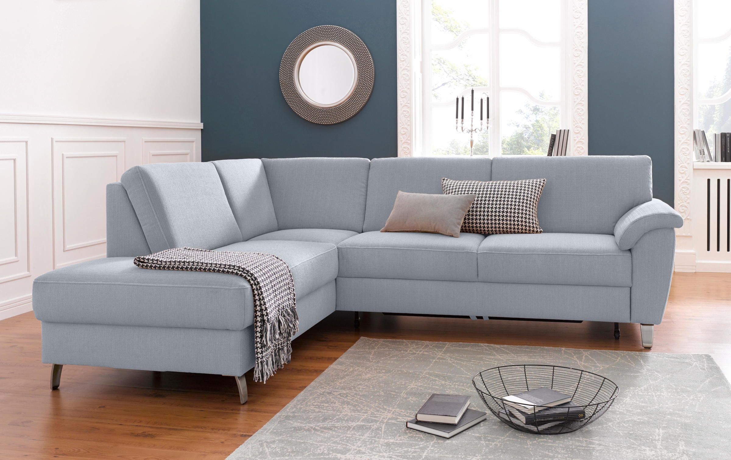 sit&more Ecksofa "Texel L-Form", mit Federkern, wahlweise mit Bettfunktion und Bettkasten