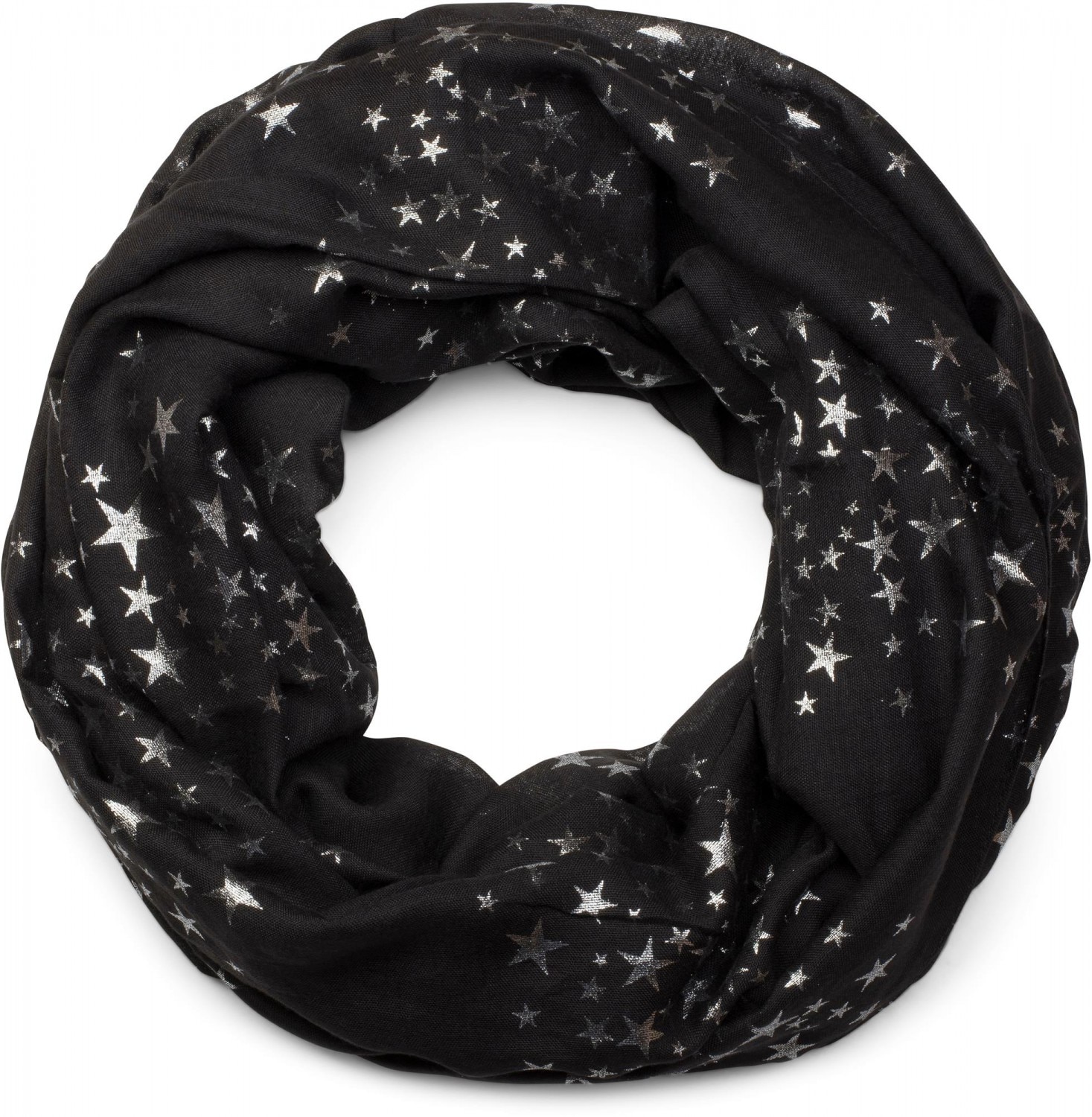 styleBREAKER Loop "Loop Schal mit Metallic Sterne Print" 1 Stk.