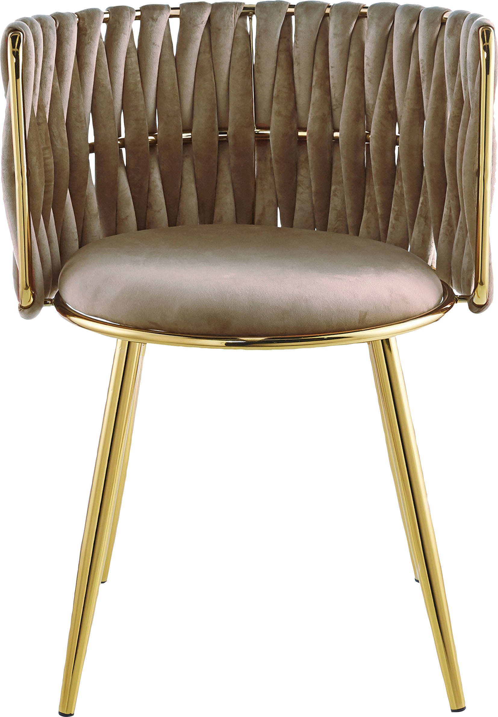 Kayoom Esszimmerstuhl »Stuhl Milla 125 2er-Set,tolles Design der Rückenlehne,runde Sitzfläche«, (Set), 2 St., Stoffbezug, samtweicher Bezug, hochwertig, vielseitig einsetzbarer Stuhl